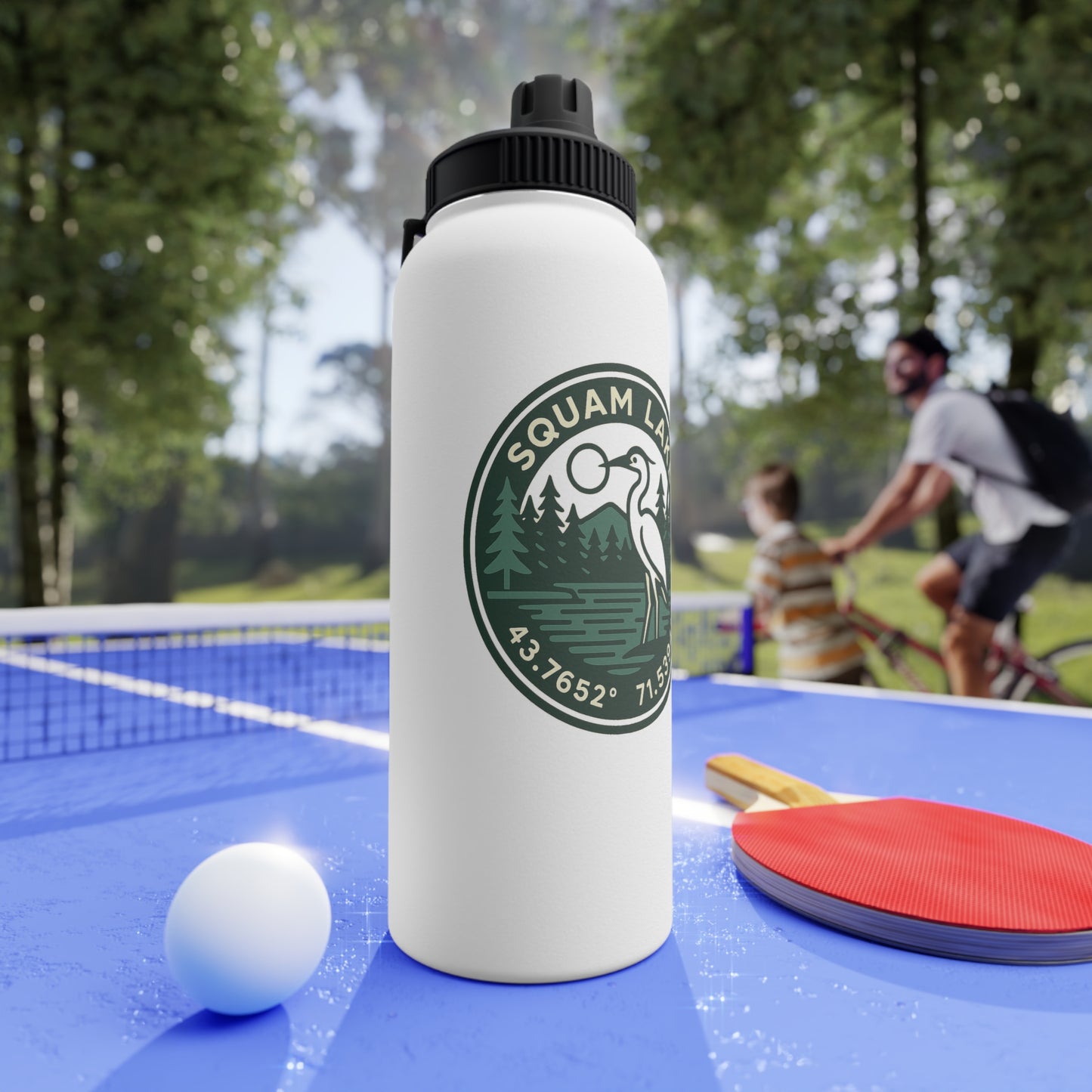 Squam Lake Stainless Steel Water Bottle, Sports Lid