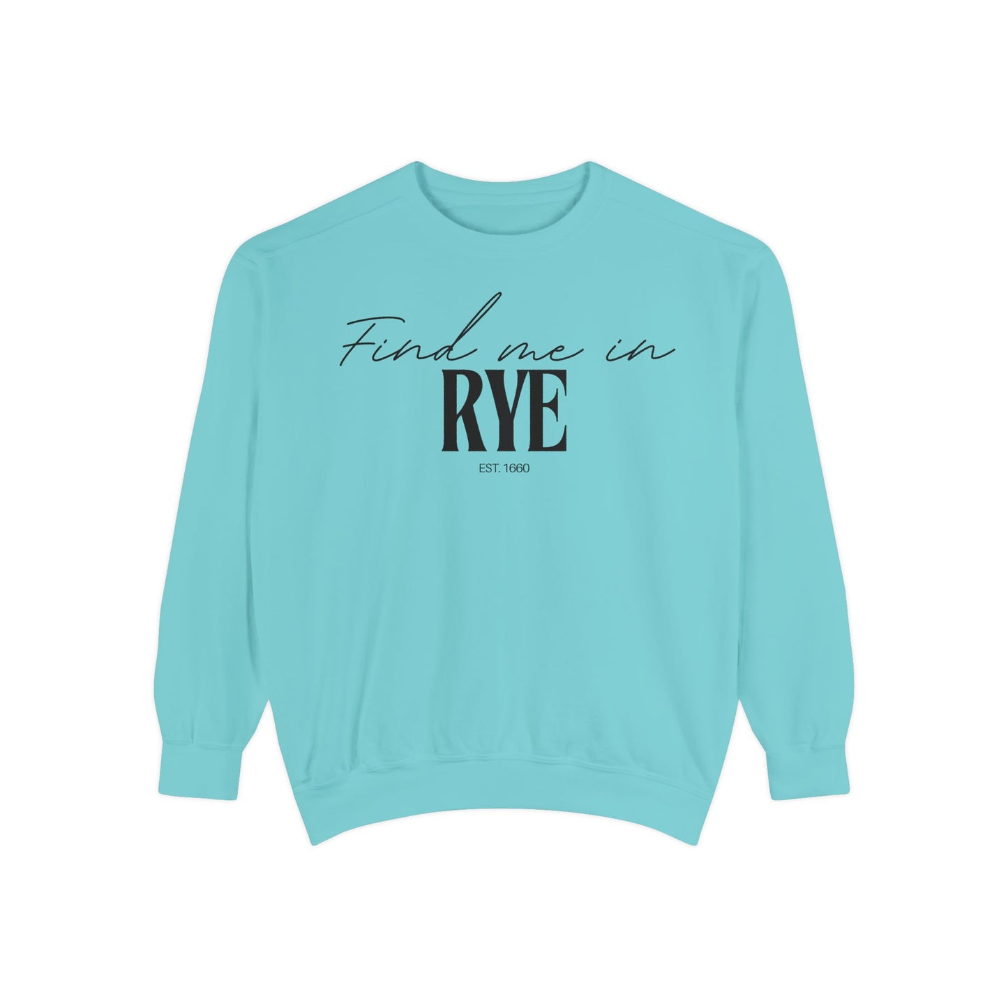 Rye Cozy Sweatshirt, Unisex Garment-Dyed Crew, Casual Wear, Gift for Friends, Fall Fashion, Lounge Style