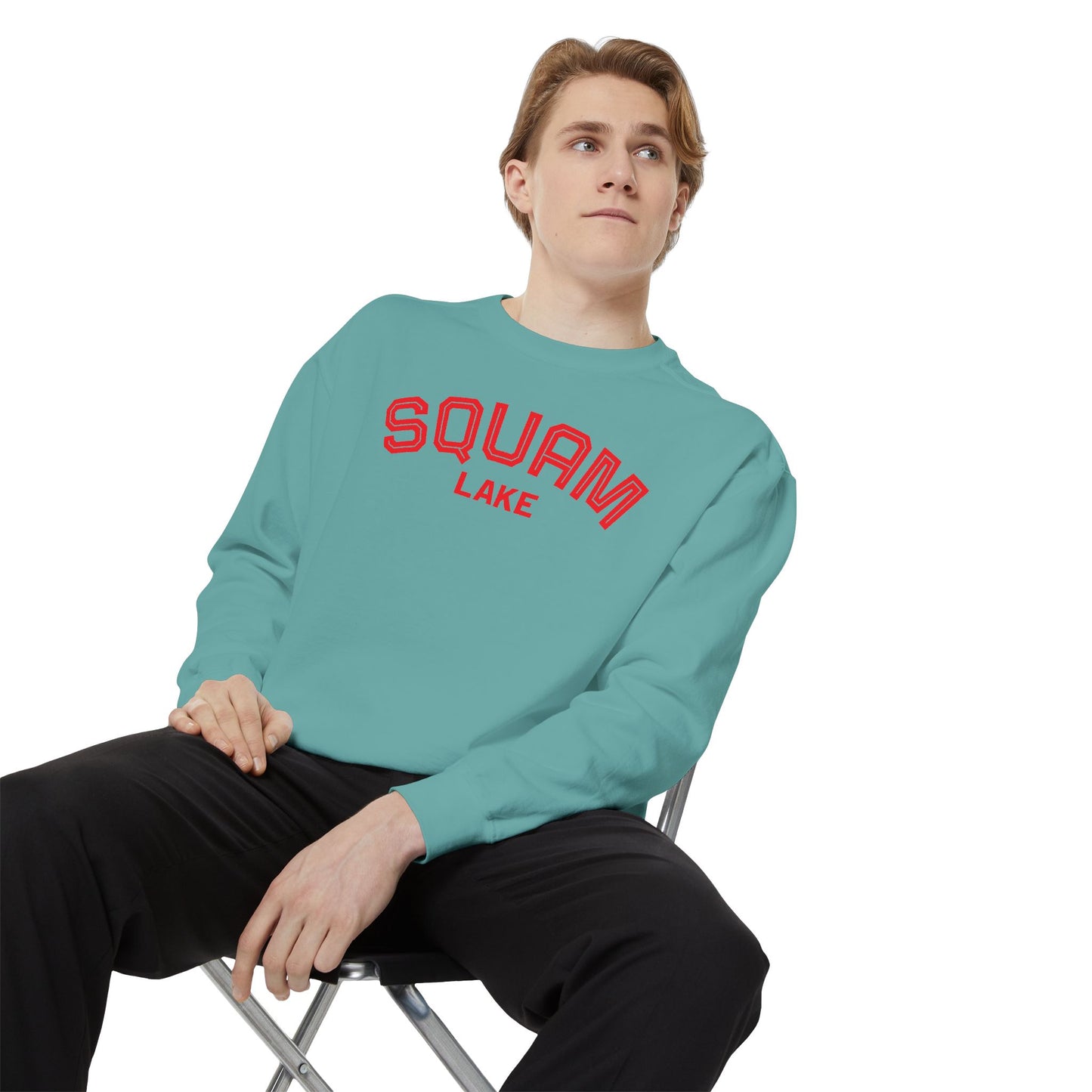 Squam Lake Unisex Garment-Dyed Sweatshirt, Cozy Casual Wear, Perfect for Lakeside Gatherings, Great for Fall, Gift for Nature Lovers