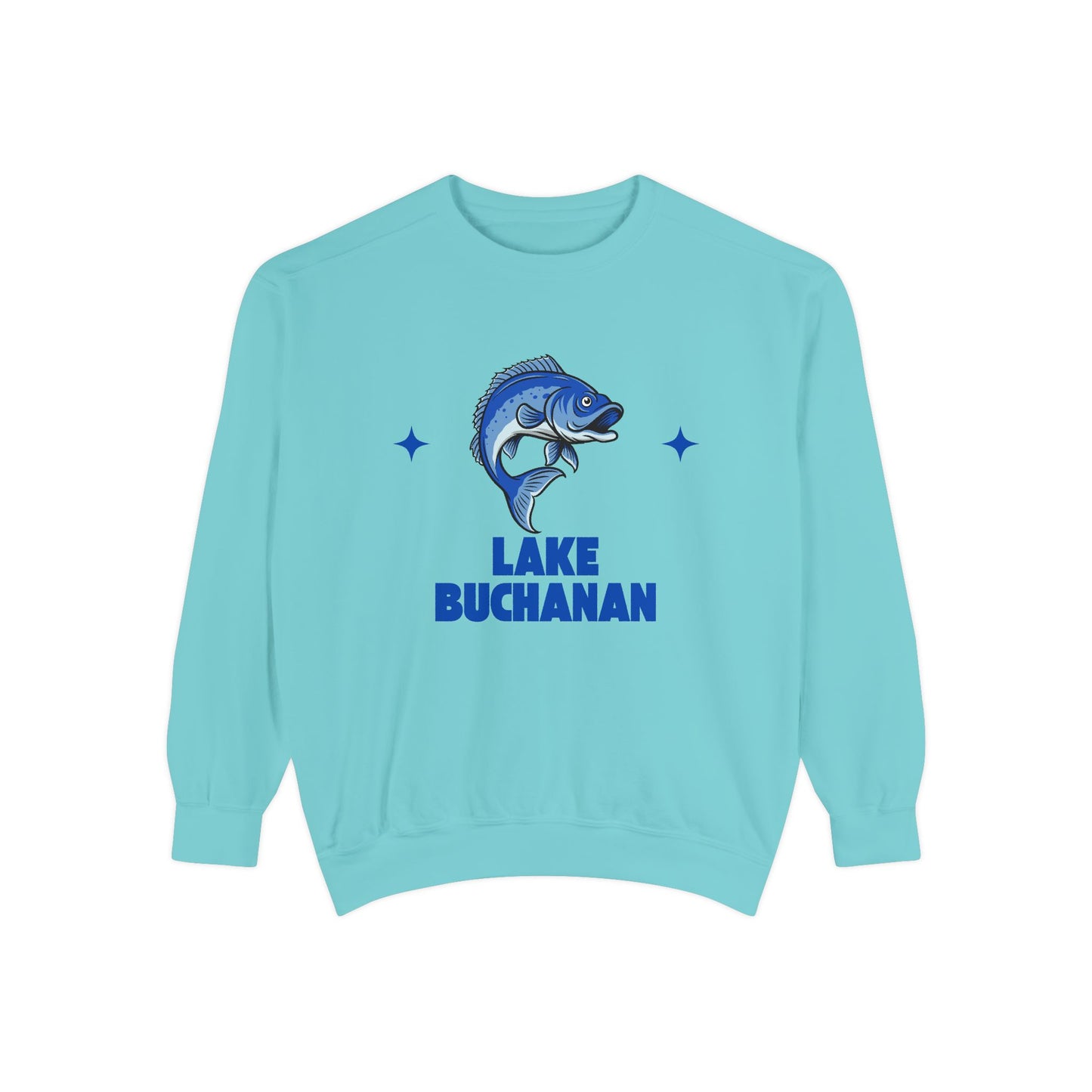 Lake Buchanan Fish Design Unisex Sweatshirt | Cozy Fishing Apparel, Casual Wear, Gift for Anglers, Lake Day Outfit, Nature Lovers Sweatshirt