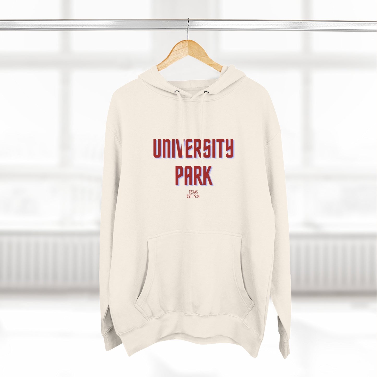 University Park Fleece Hoodie, Casual Sweatshirt, Cozy Layering Piece, Perfect Gift for All Occasions, Stylish Streetwear