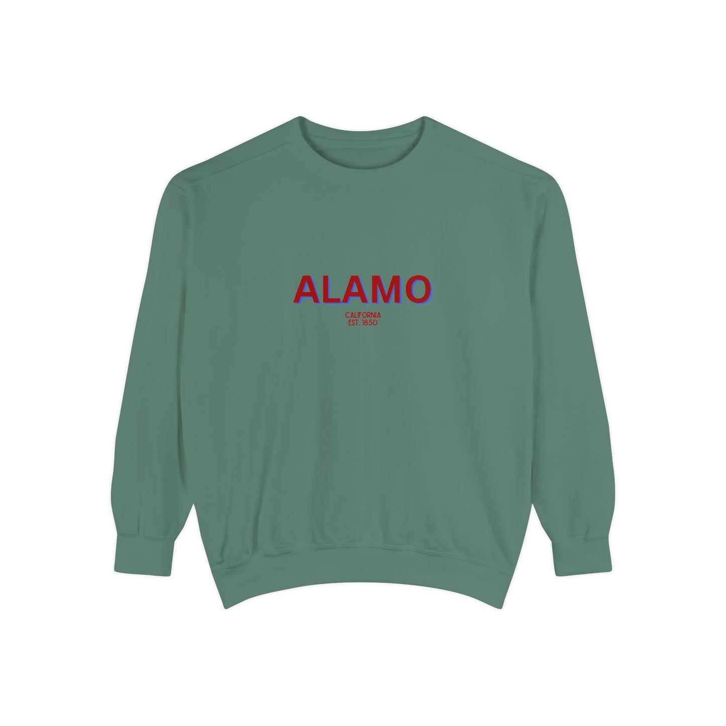 Alamo Unisex Garment-Dyed Sweatshirt | Cozy Fashion, Perfect for Casual Outings, Gifts, Fall & Winter Style, Everyday Comfort