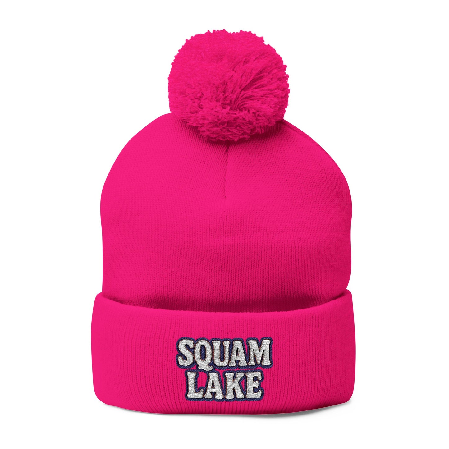 Squam Lake Pom-Pom Knit Cap (Embroidery)