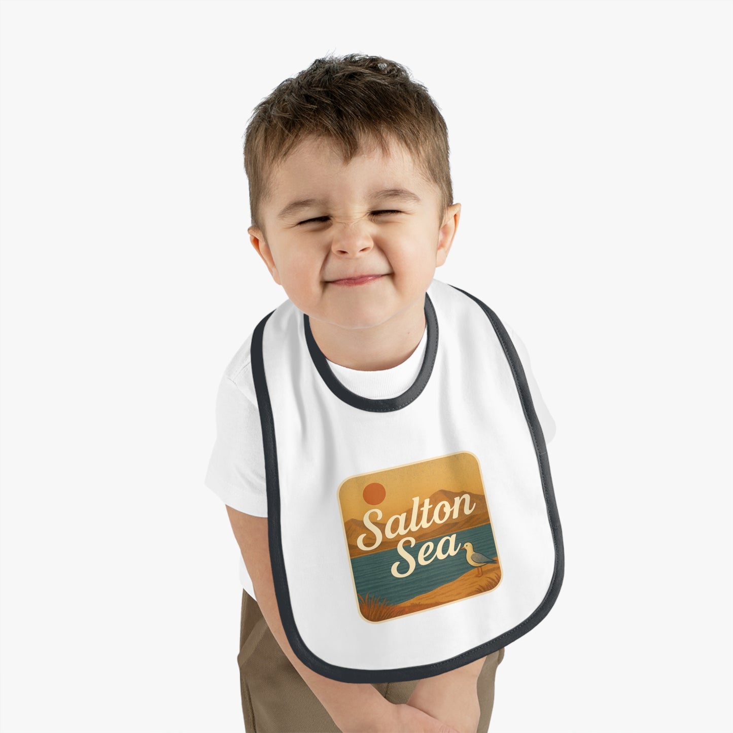 Salton Sea Baby Contrast Trim Jersey Bib