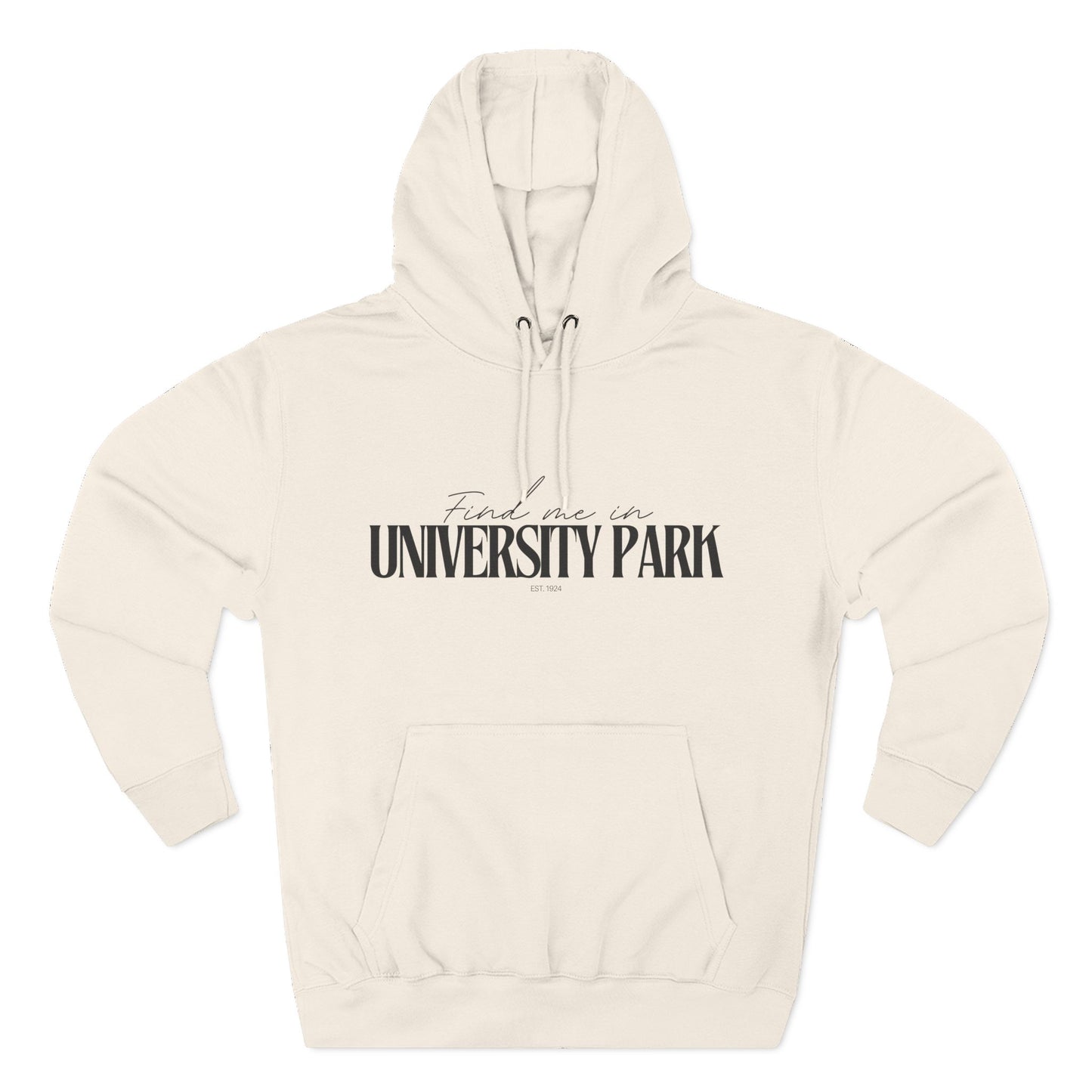 University Park Stylish Three-Panel Fleece Hoodie for Everyday Comfort, Personalized Gift, Casual Wear, Unisex Hoodie, Cozy Fashion