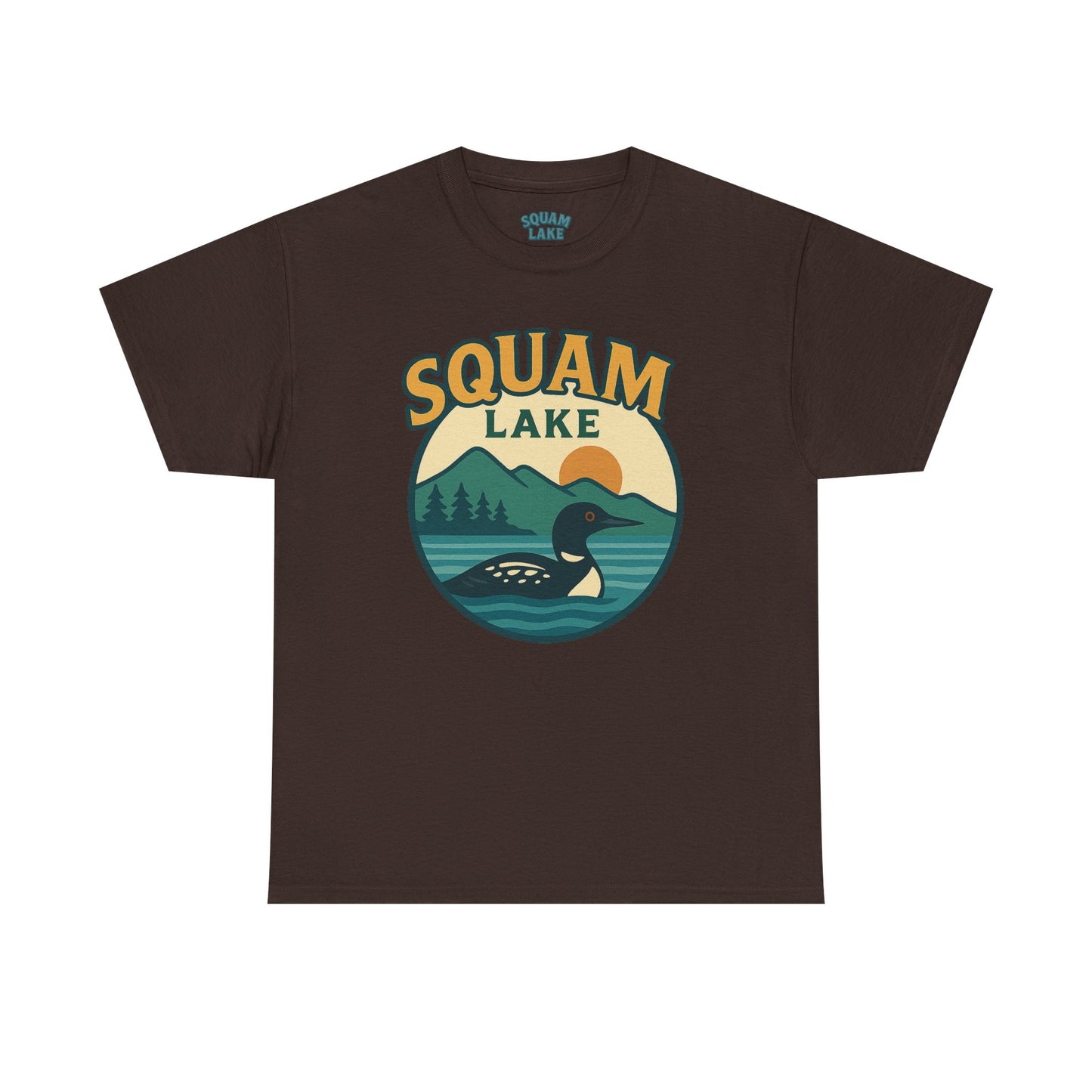 Squam Lake Graphic Tee | Unisex Heavy Cotton T-Shirt, Nature Lover Gift, Lake Adventure Shirt, Outdoor Apparel, Vintage Lake Design