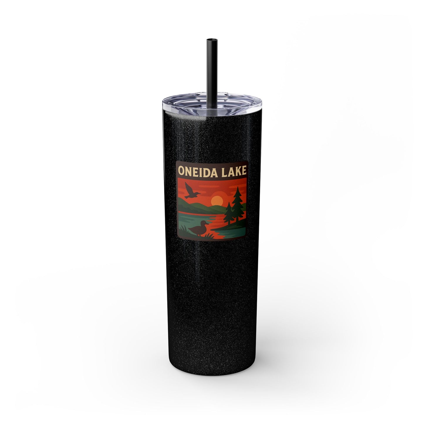 Oneida Lake Skinny Tumbler - 20oz Travel Mug, Eco-Friendly Drinkware for Adventurers, Ideal for Camping, Picnics, and Daily Hydration