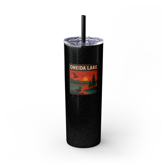 Oneida Lake Skinny Tumbler - 20oz Travel Mug, Eco-Friendly Drinkware for Adventurers, Ideal for Camping, Picnics, and Daily Hydration