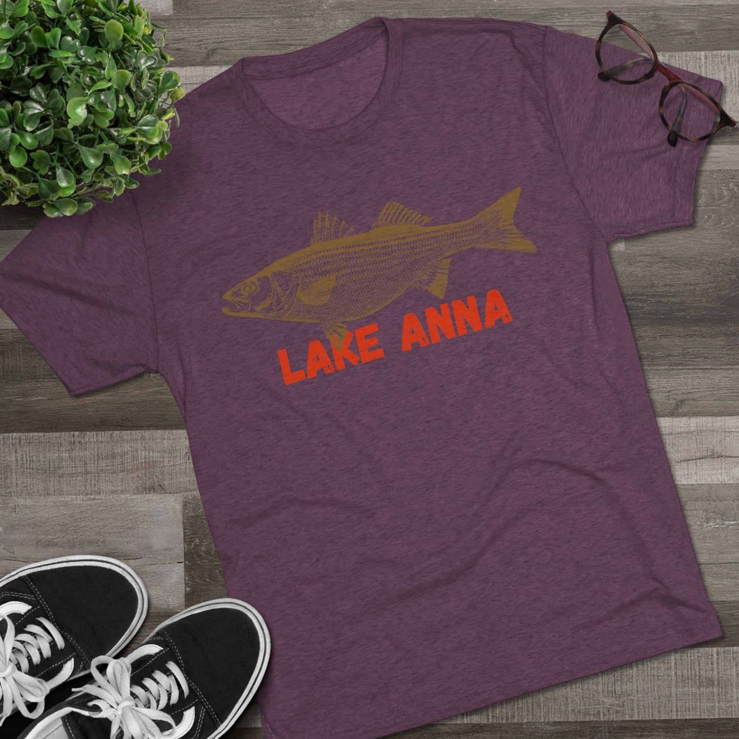 Lake Anna Fishing Tee, Unisex Crew Neck Shirt, Summer Lake Apparel, Gift for Fishermen, Outdoor Adventure T-Shirt, Lake House Style