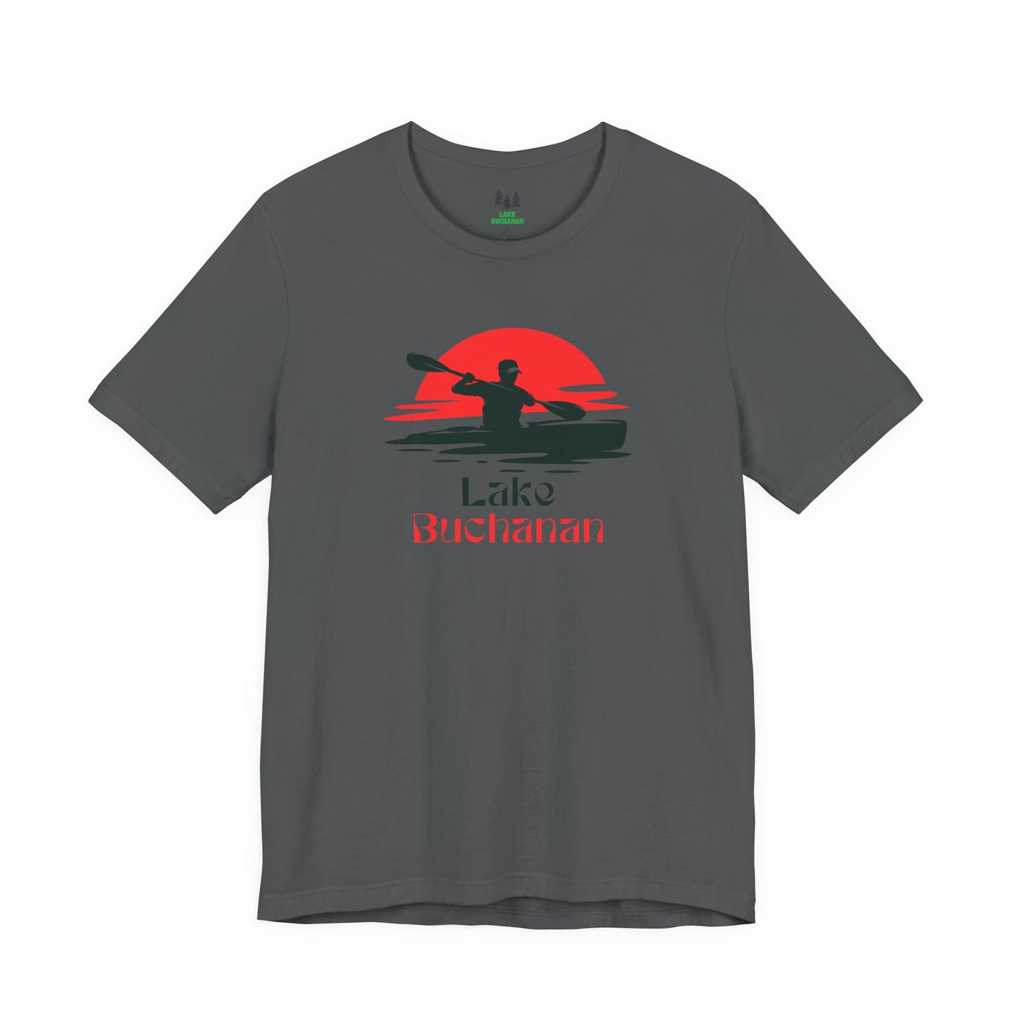 Lake Buchanan Tee - Kayaking Graphic Unisex Jersey Short Sleeve Shirt, Outdoor Adventure Gift, Summer Vibes, Lake Lover Apparel