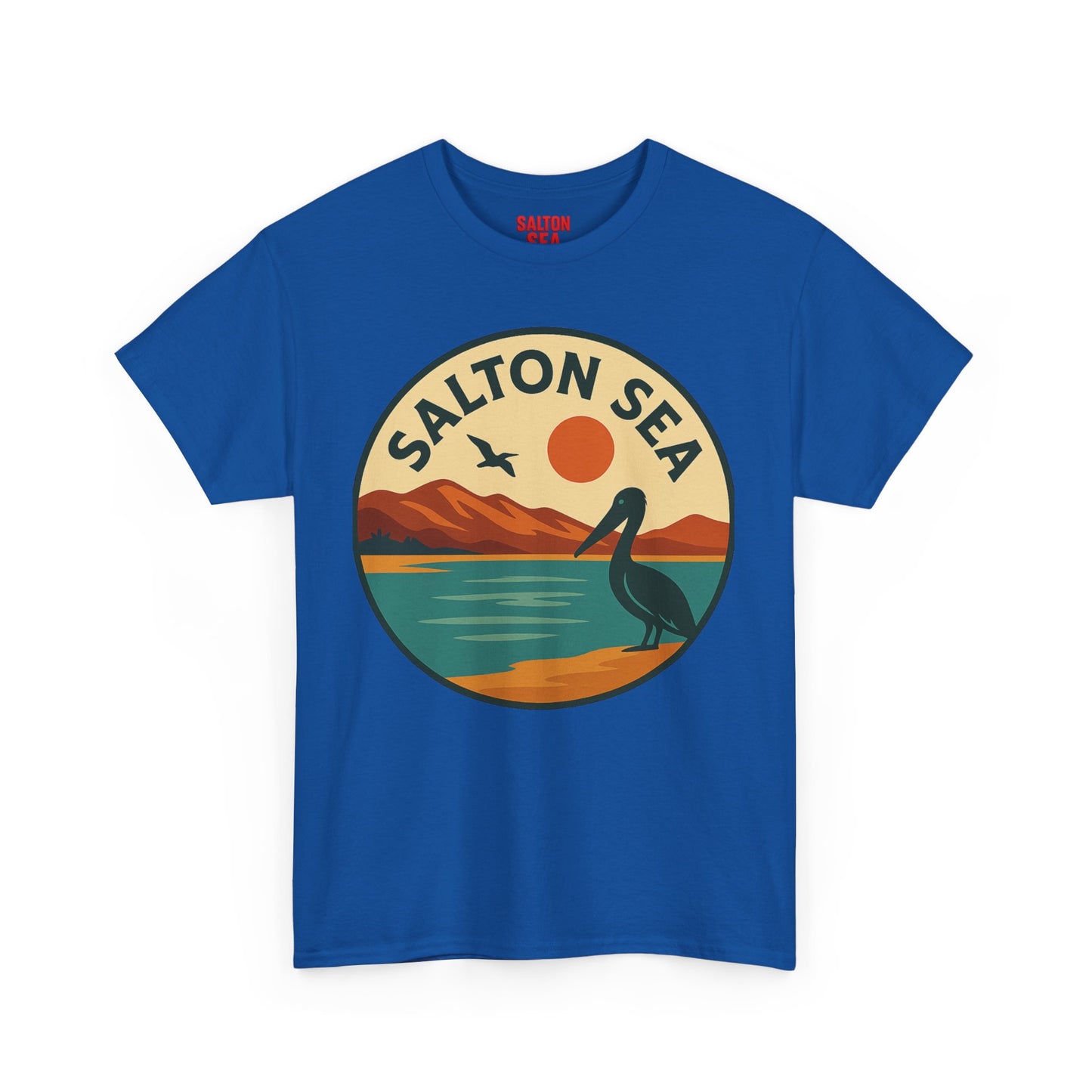 Salton Sea Graphic Tee | Unisex Heavy Cotton T-Shirt, Nature Lover Gift, Lake Adventure Shirt, Outdoor Apparel, Vintage Lake Design