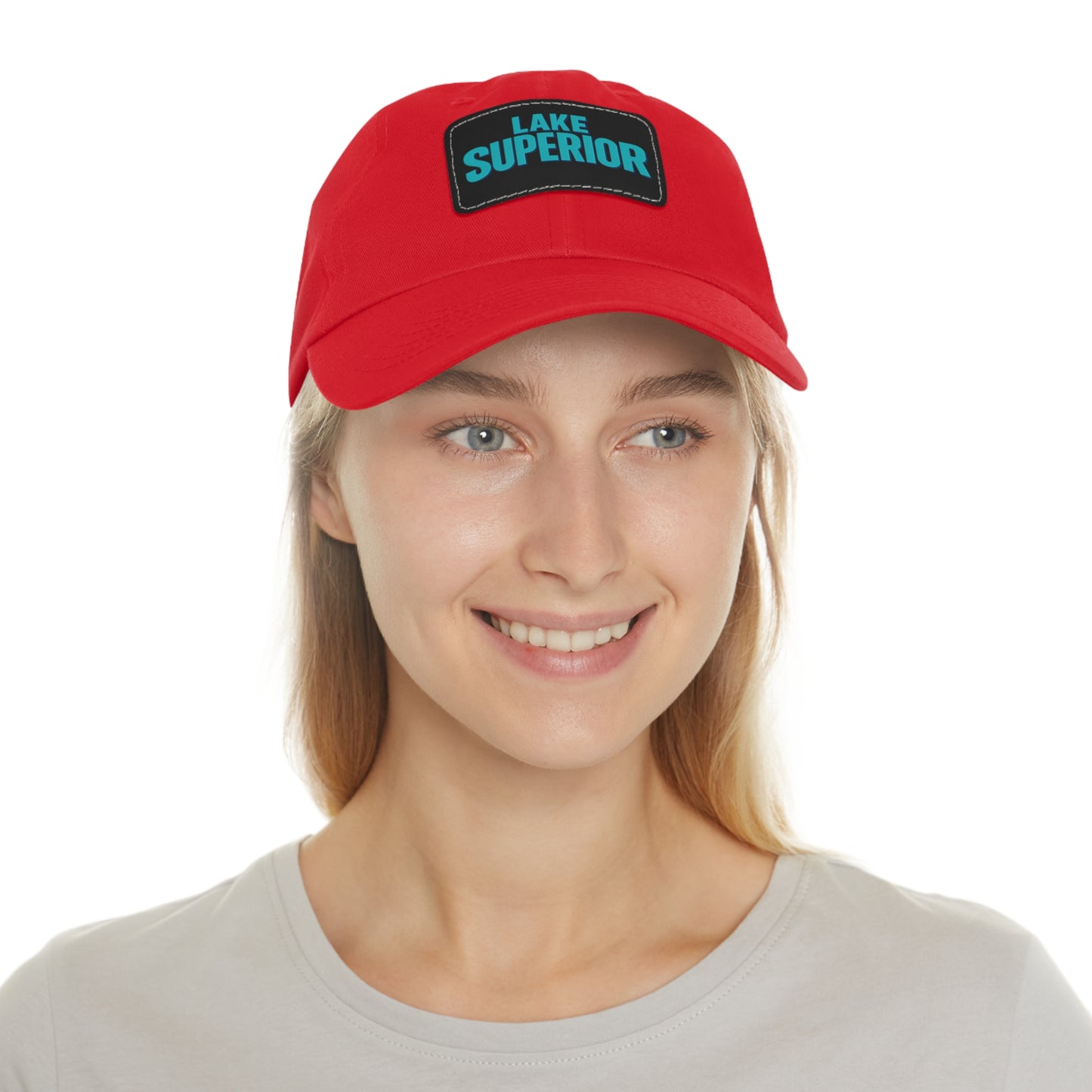 Lake Superior Dad Hat with Leather Patch (Rectangle)