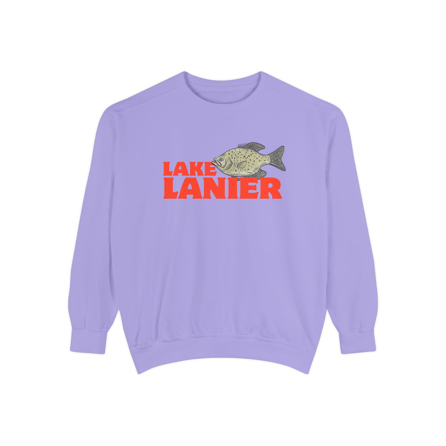 Lake Lanier Fish Sweatshirt | Unisex Garment-Dyed Apparel | Cozy Lake Life Gift, Relaxed Weekend Wear, Fishing Enthusiast Gear