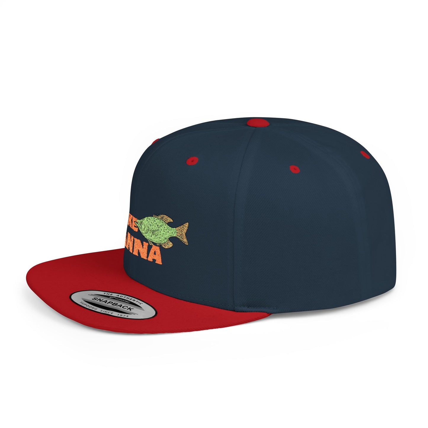 Lake Anna Fish Flat Bill Snapback Hat, Fishing Cap, Outdoor Gear, Lake House Gift, Summer Accessories, Stylish Headwear