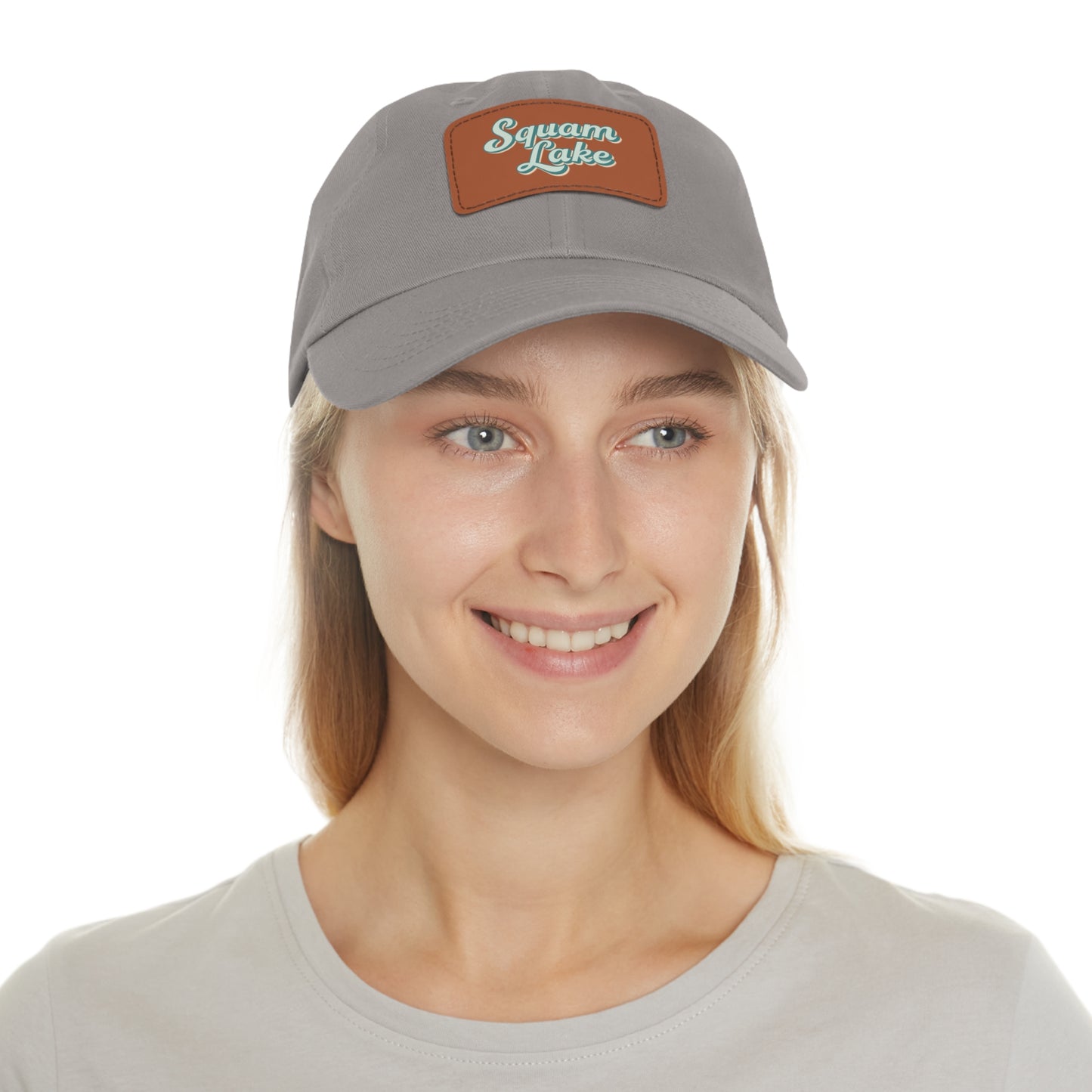 Squam Lake Dad Hat with Leather Patch (Rectangle)
