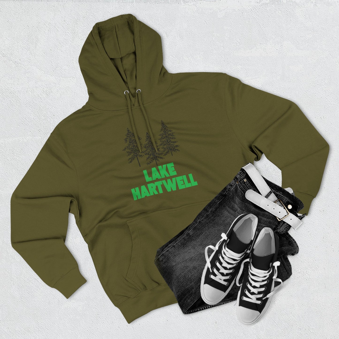 Lake Hartwell Fleece Hoodie, Cozy Sweatshirt, Outdoor Adventure Wear, Unique Gift for Lake Lovers, Perfect for Fall and Winter