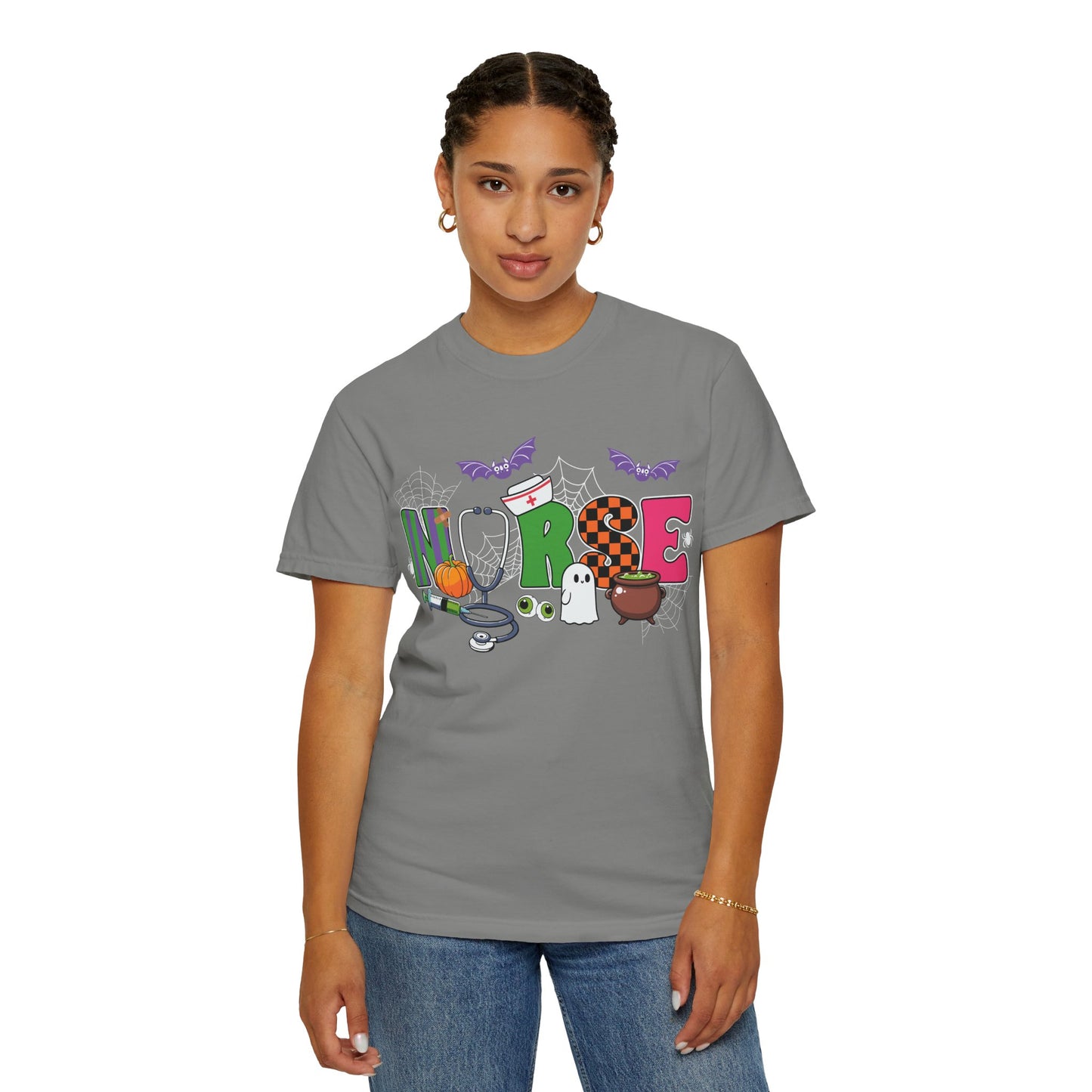 Halloween Nurse T-Shirt, Cute Nurse Shirt, Unisex Halloween Tee, Gift for Nurses, Spooky Nursing Apparel, Funny Healthcare Shirt
