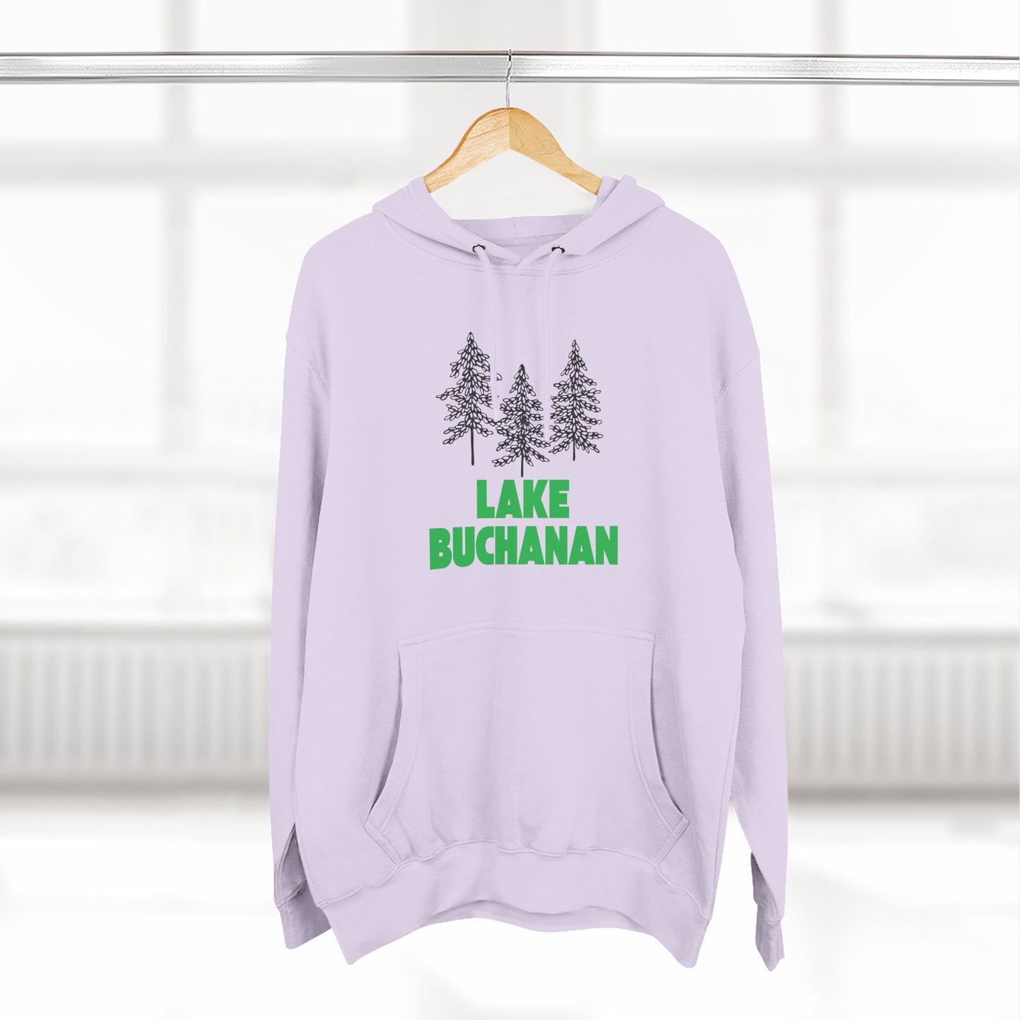 Lake Buchanan Fleece Hoodie, Cozy Sweatshirt, Outdoor Adventure Wear, Unique Gift for Lake Lovers, Perfect for Fall and Winter