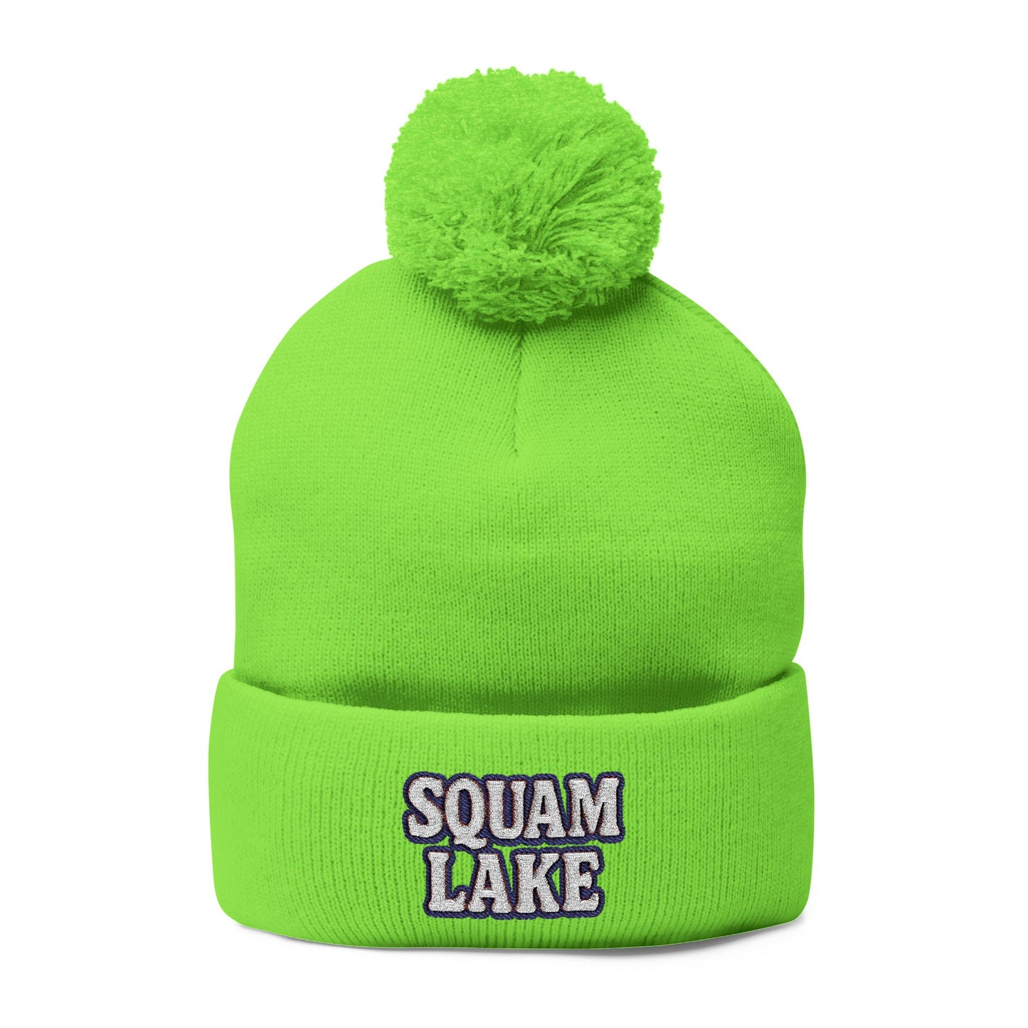 Squam Lake Pom-Pom Knit Cap (Embroidery)