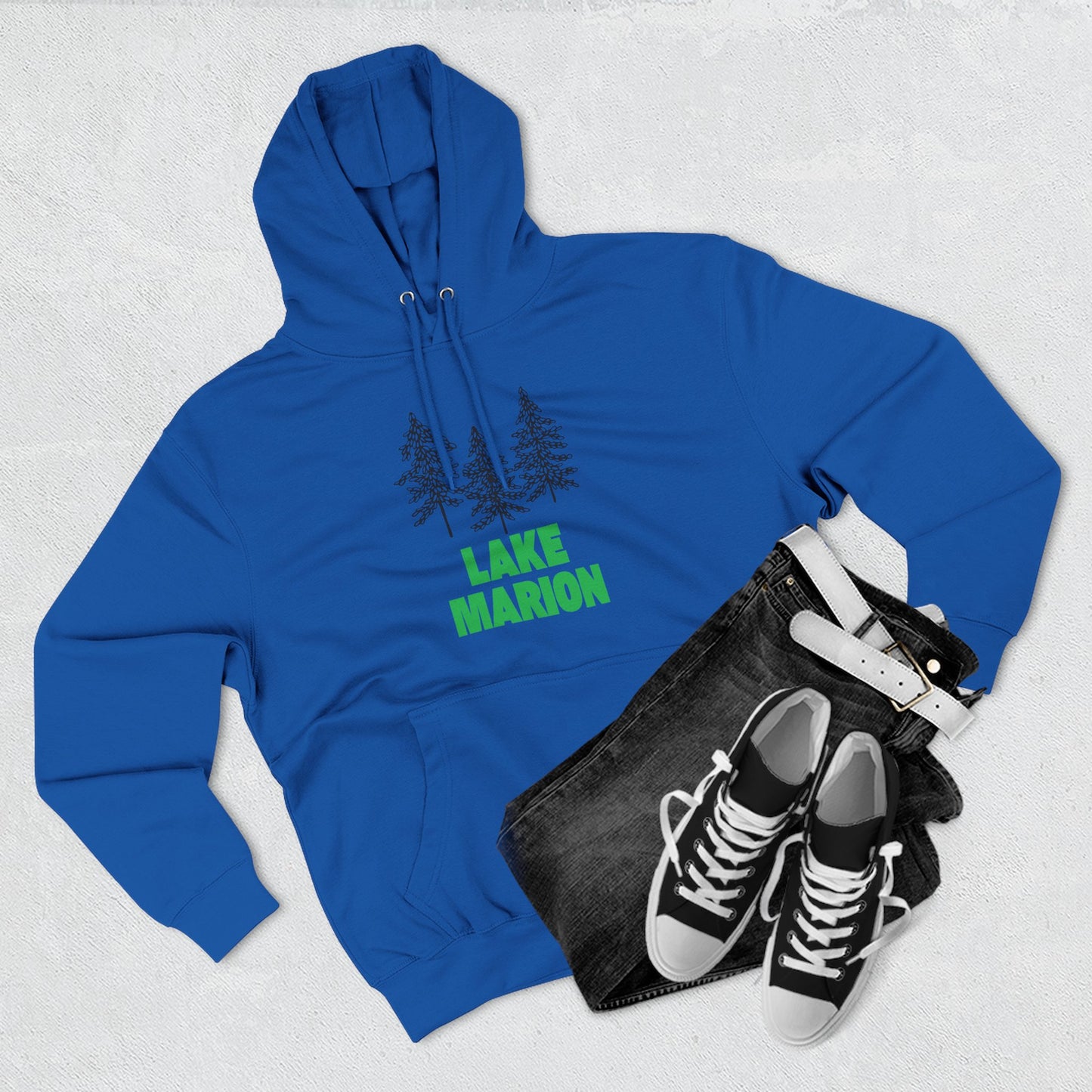 Lake Marion Fleece Hoodie, Cozy Sweatshirt, Outdoor Adventure Wear, Unique Gift for Lake Lovers, Perfect for Fall and Winter
