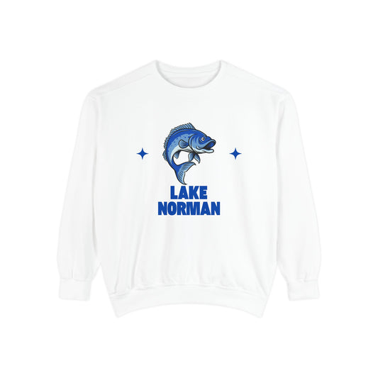 Lake Norman Fish Design Unisex Sweatshirt | Cozy Fishing Apparel, Casual Wear, Gift for Anglers, Lake Day Outfit, Nature Lovers Sweatshirt
