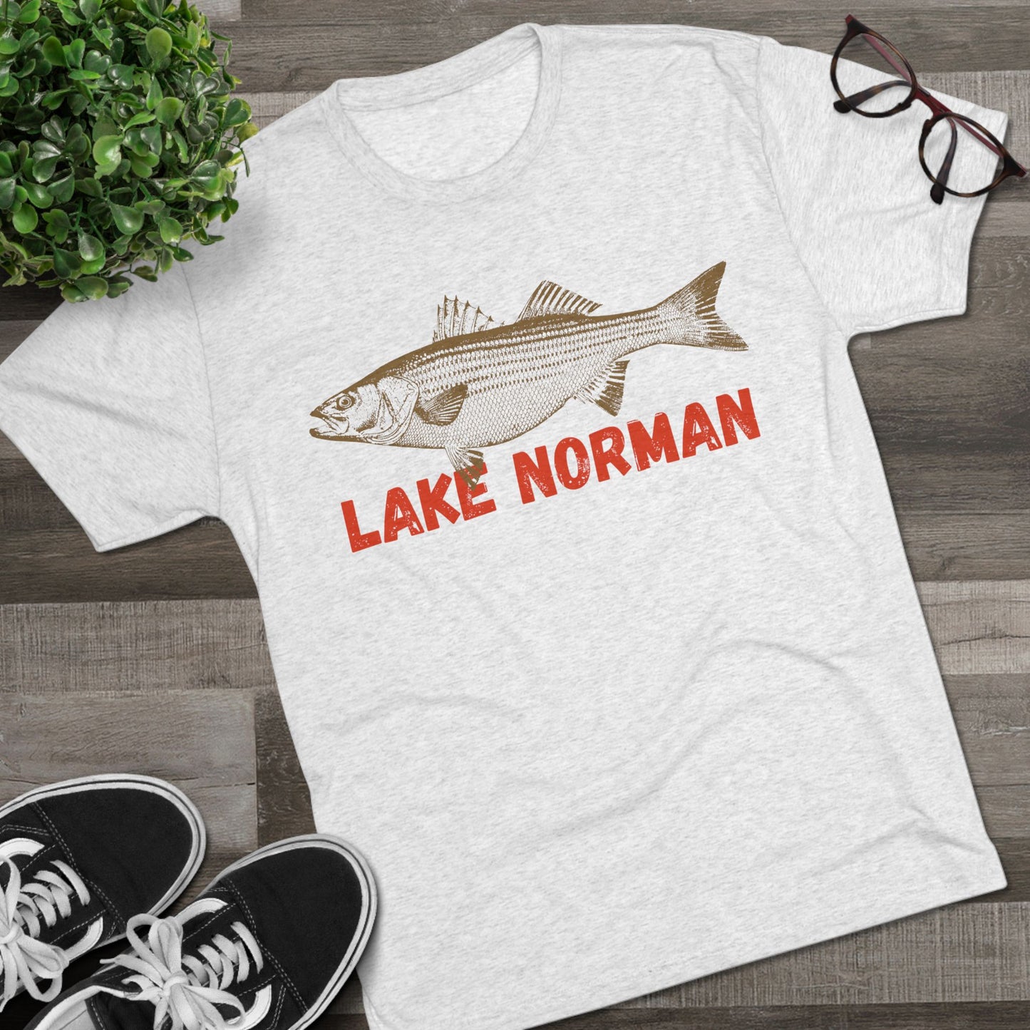 Lake Norman Fishing Tee, Unisex Crew Neck Shirt, Summer Lake Apparel, Gift for Fishermen, Outdoor Adventure T-Shirt, Lake House Style