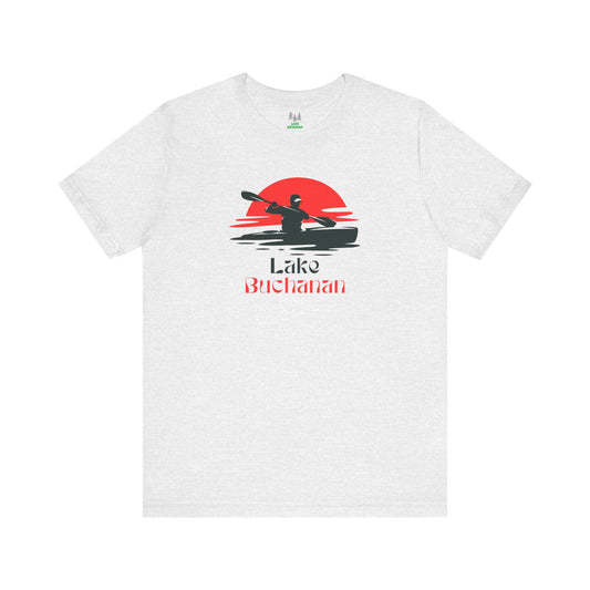 Lake Buchanan Tee - Kayaking Graphic Unisex Jersey Short Sleeve Shirt, Outdoor Adventure Gift, Summer Vibes, Lake Lover Apparel