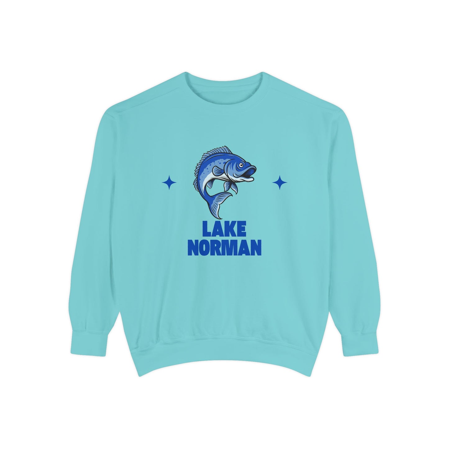 Lake Norman Fish Design Unisex Sweatshirt | Cozy Fishing Apparel, Casual Wear, Gift for Anglers, Lake Day Outfit, Nature Lovers Sweatshirt