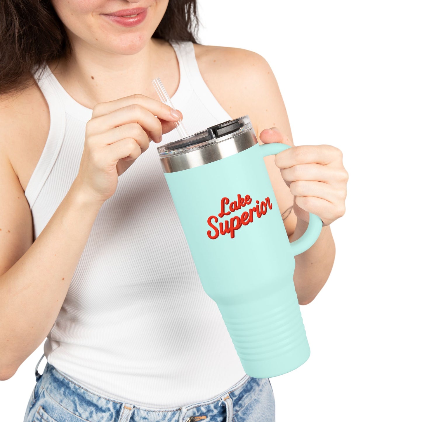 Lake Superior Insulated Travel Mug - Perfect for Outdoor Adventures, Road Trips, Holidays, Escapes, Camping Gear, Hydration on-the-go