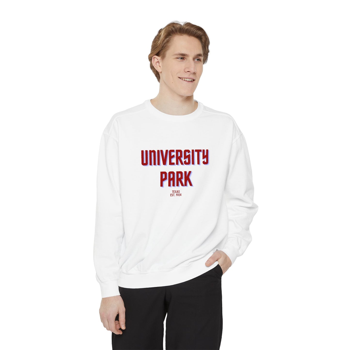 University Park Unisex Garment-Dyed Sweatshirt | Cozy Fashion, Perfect for Casual Outings, Gifts, Fall & Winter Style, Everyday Comfort