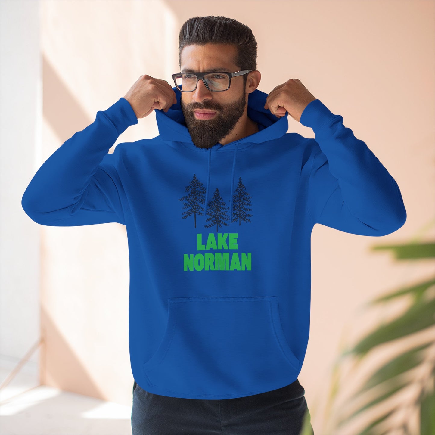 Lake Norman Fleece Hoodie, Cozy Sweatshirt, Outdoor Adventure Wear, Unique Gift for Lake Lovers, Perfect for Fall and Winter