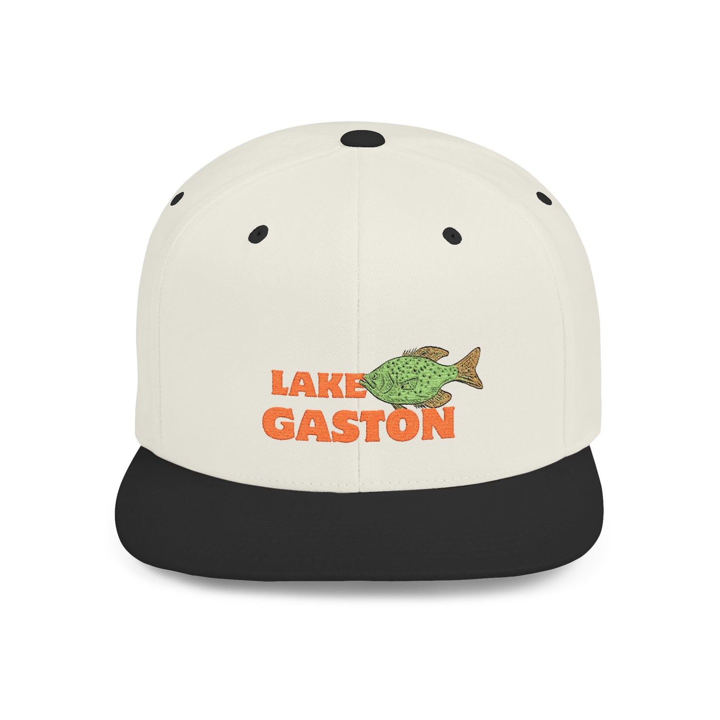 Lake Gaston Fish Flat Bill Snapback Hat, Fishing Cap, Outdoor Gear, Lake House Gift, Summer Accessories, Stylish Headwear