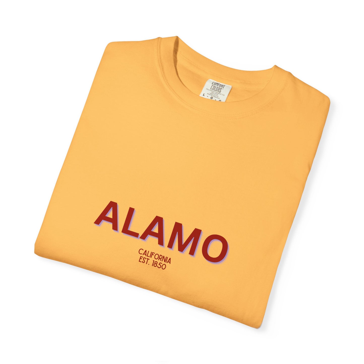 Alamo Garment-Dyed Unisex T-Shirt, Casual Tee, Vintage Style Shirt, Everyday Wear, Birthday Gift, Unique Apparel