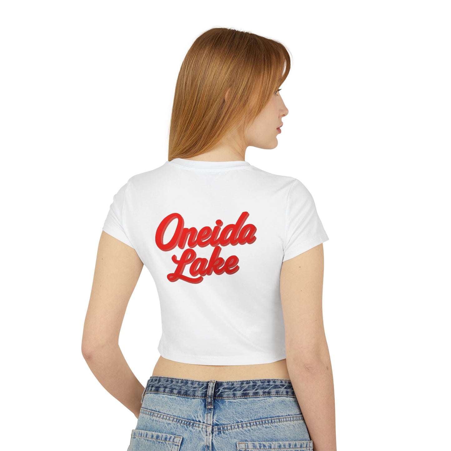 Oneida Lake Women's Baby Tee - Vintage Style, Lake Lover Shirt, Summer Outfit, Nature Lover Gift, Travel-Inspired Top