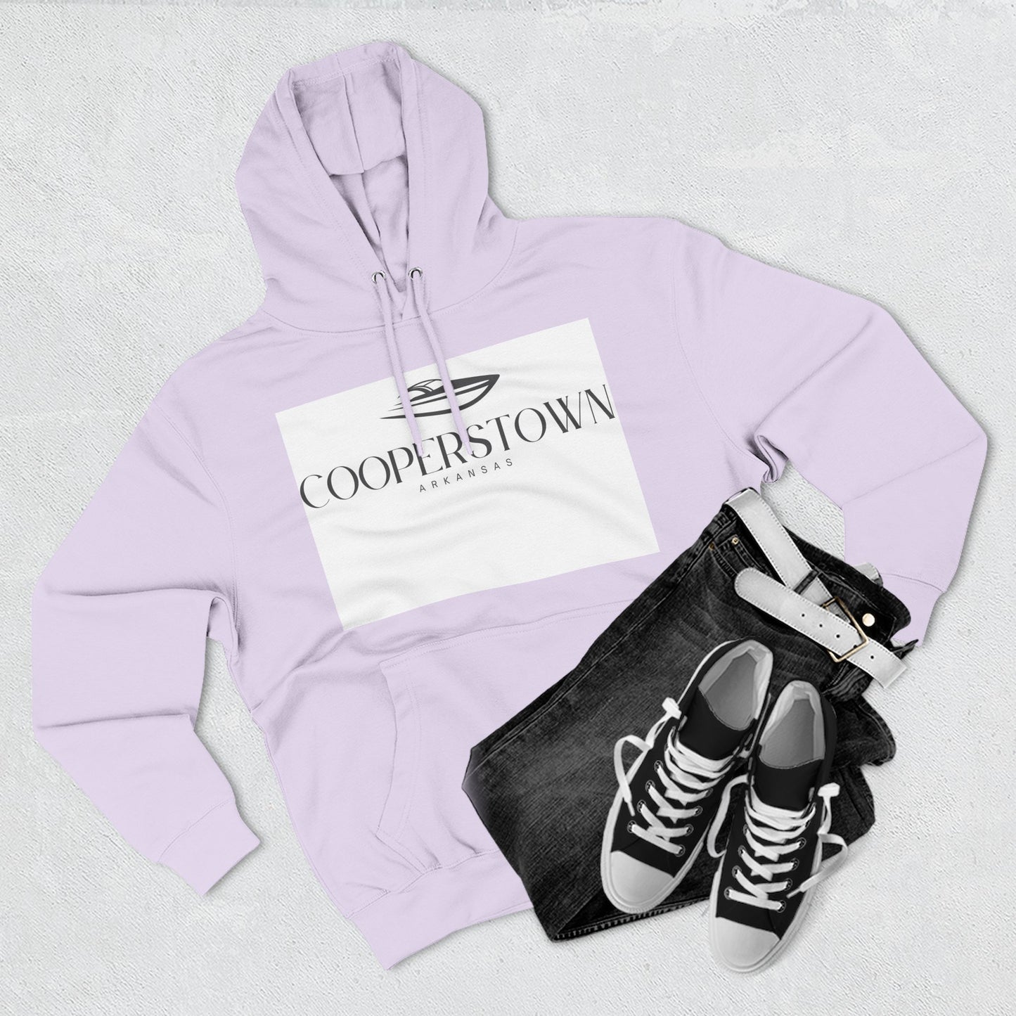 Cooperstown Stylish Three-Panel Fleece Hoodie for Cozy Days, Casual Wear, Warm Layering, Gift for Him or Her