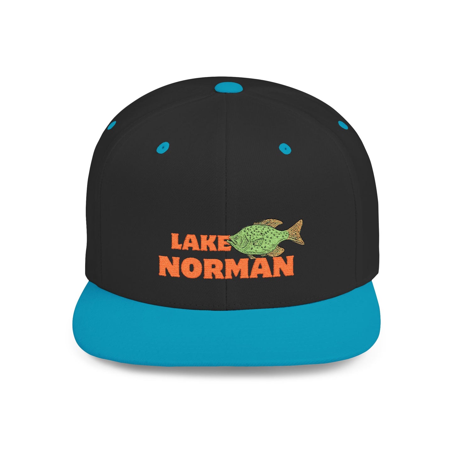 Lake Norman Fish Flat Bill Snapback Hat, Fishing Cap, Outdoor Gear, Lake House Gift, Summer Accessories, Stylish Headwear