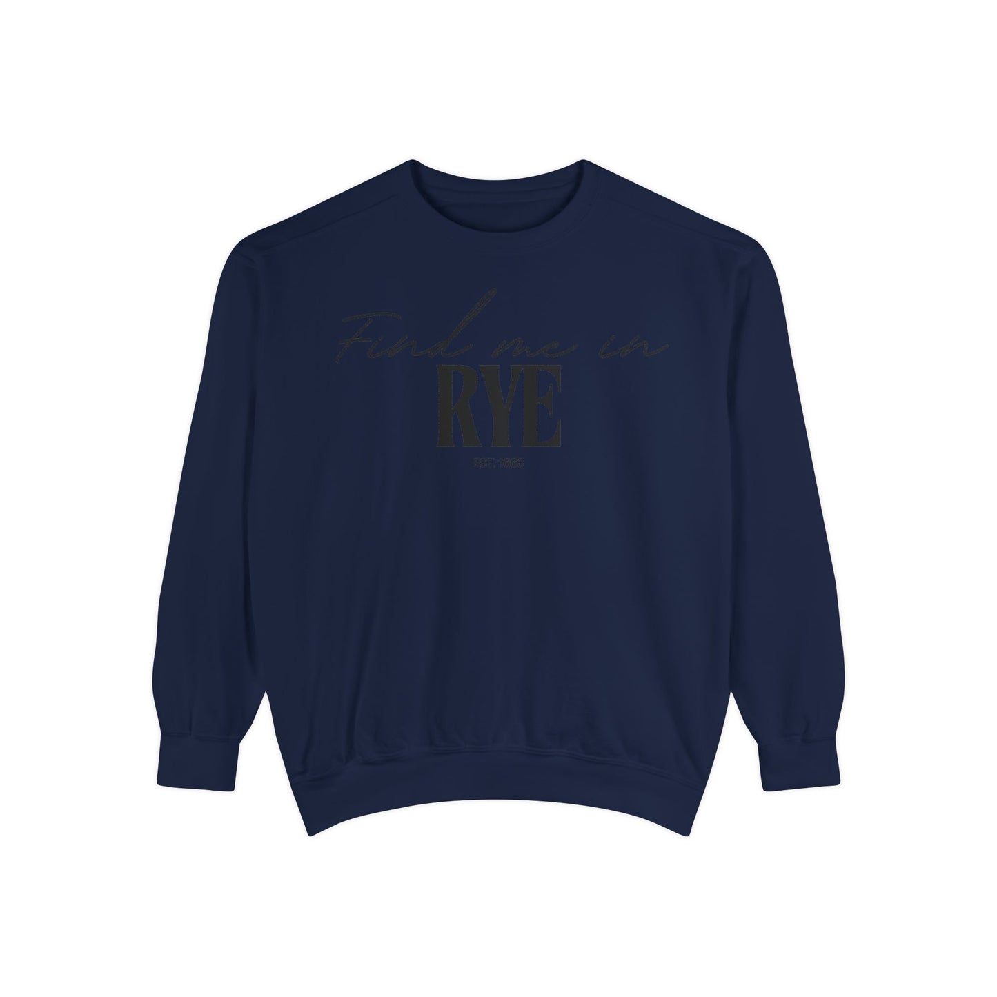 Rye Cozy Sweatshirt, Unisex Garment-Dyed Crew, Casual Wear, Gift for Friends, Fall Fashion, Lounge Style