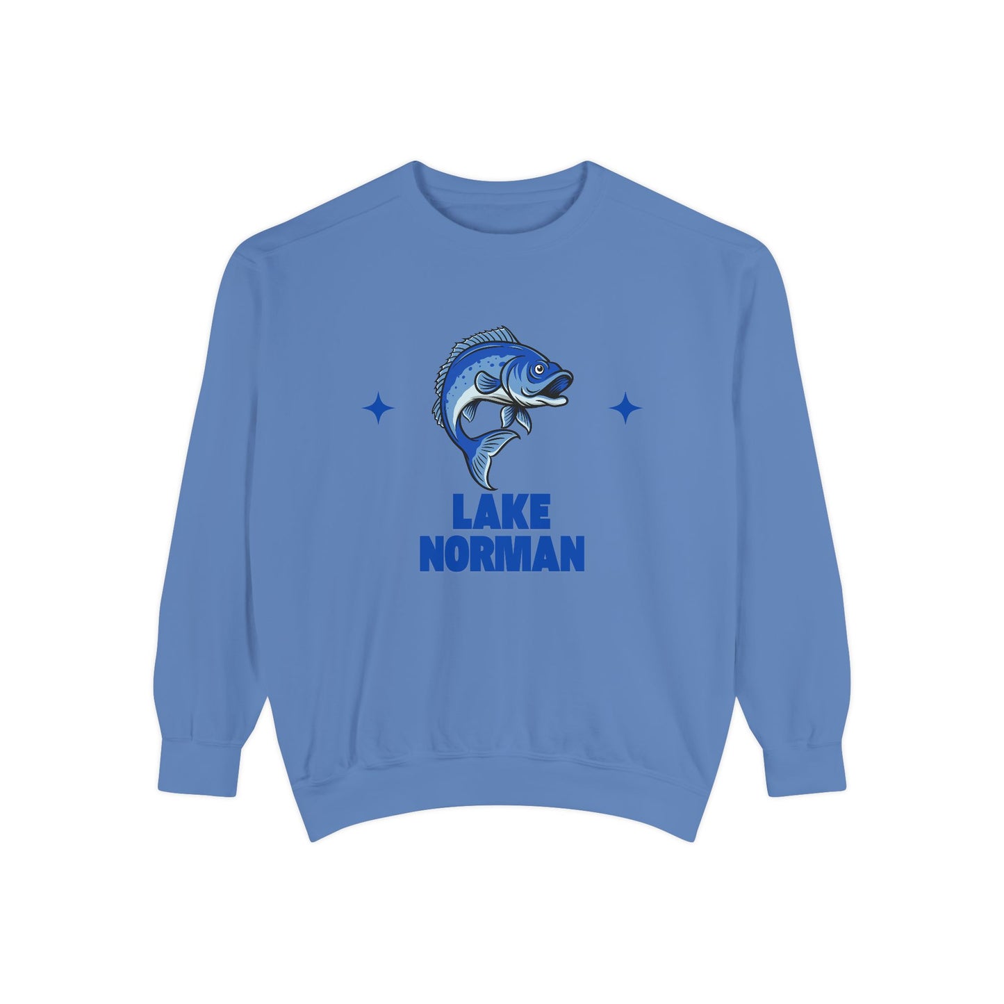 Lake Norman Fish Design Unisex Sweatshirt | Cozy Fishing Apparel, Casual Wear, Gift for Anglers, Lake Day Outfit, Nature Lovers Sweatshirt