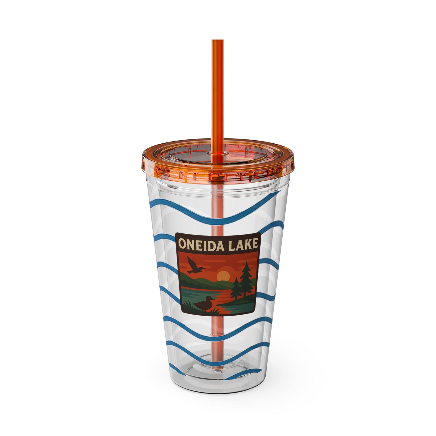 Oneida Lake Sunsplash Tumbler, 16oz Clear Drink Cup for Outdoor Adventures, Customizable Travel Mug, Perfect for Summer Fun, Eco-Friendly Beverage [...]