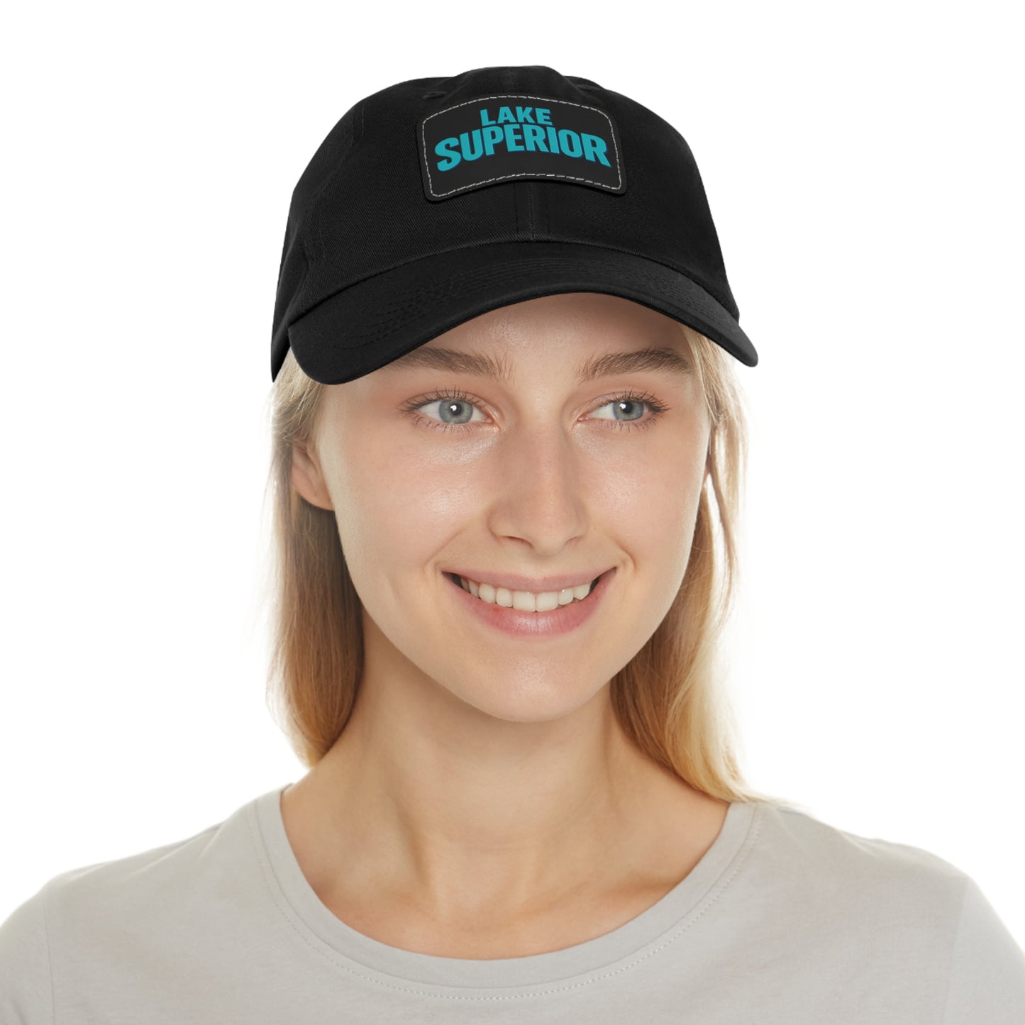 Lake Superior Dad Hat with Leather Patch (Rectangle)