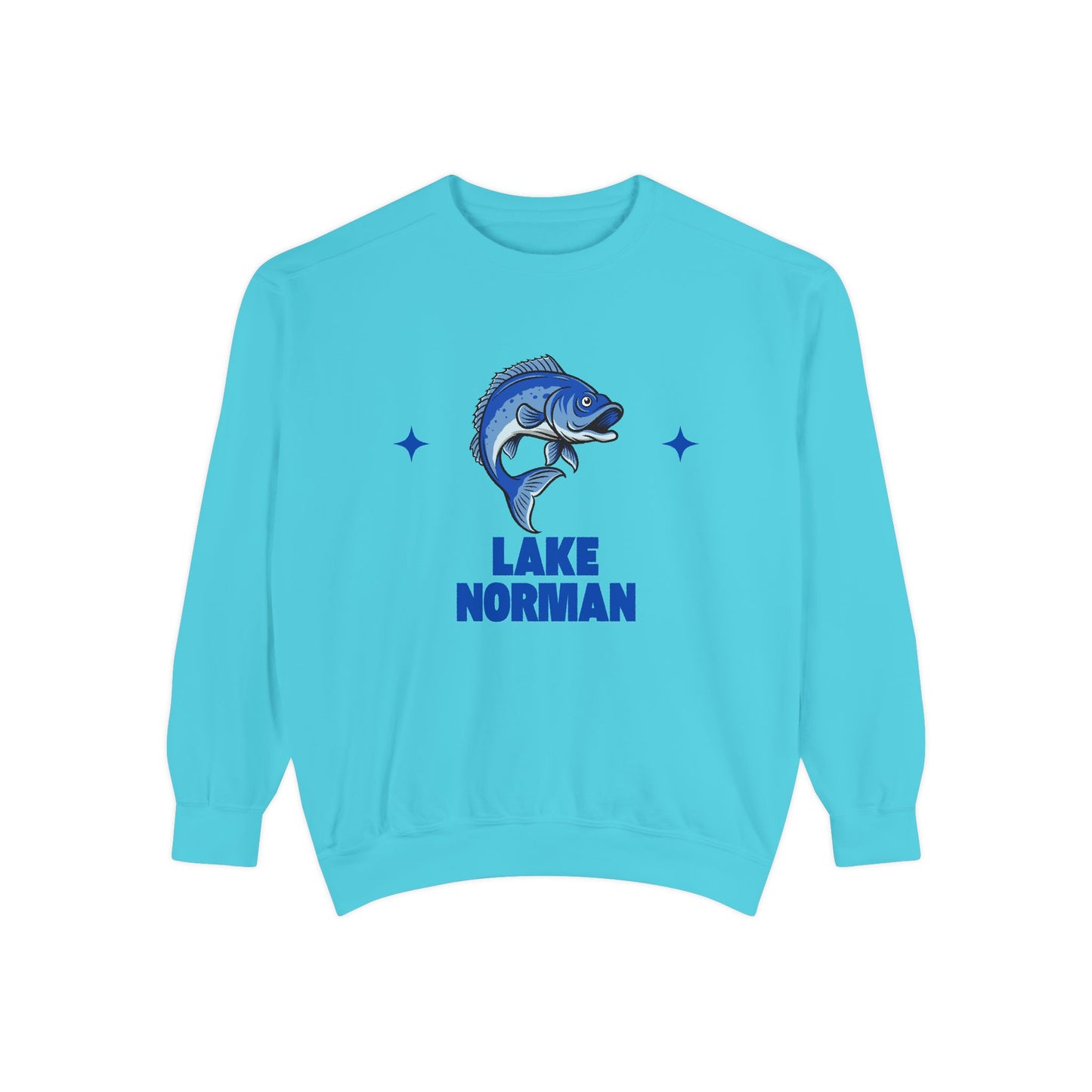 Lake Norman Fish Design Unisex Sweatshirt | Cozy Fishing Apparel, Casual Wear, Gift for Anglers, Lake Day Outfit, Nature Lovers Sweatshirt