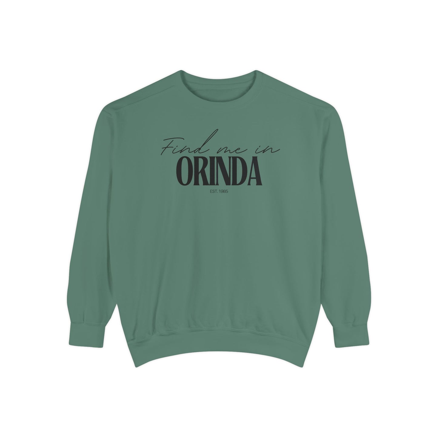 Orinda Cozy Sweatshirt, Unisex Garment-Dyed Crew, Casual Wear, Gift for Friends, Fall Fashion, Lounge Style