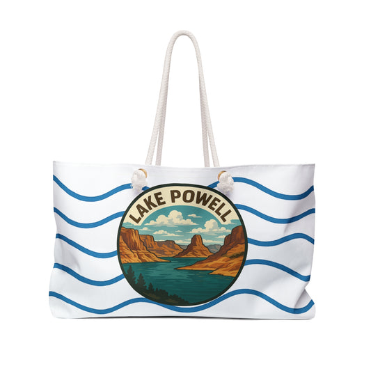 Lake Powell Weekender Bag White | Travel Tote, Beach Bag, Vacation Essentials, Escape Bag, Lake Life Carryall