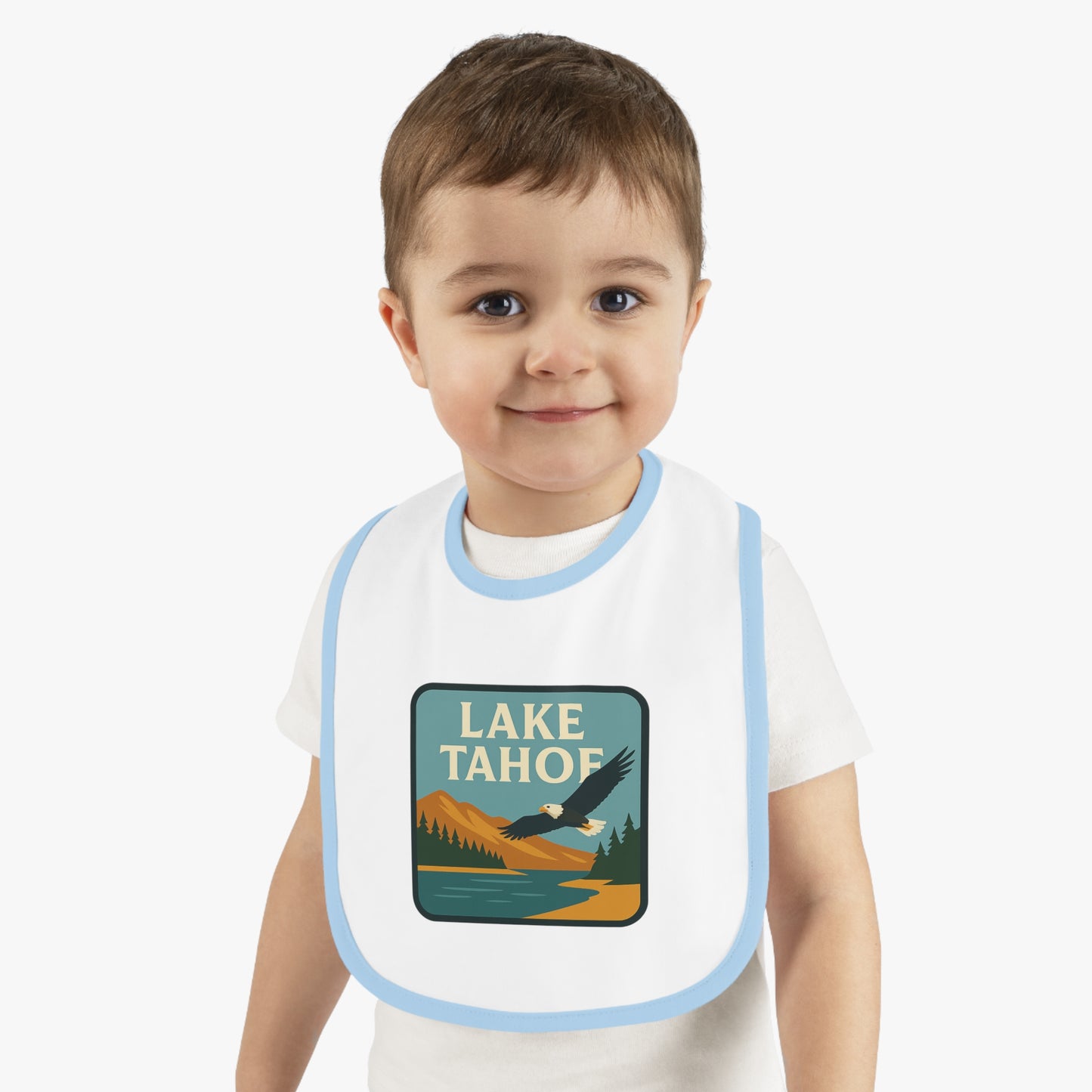 Lake Tahoe Baby Contrast Trim Jersey Bib