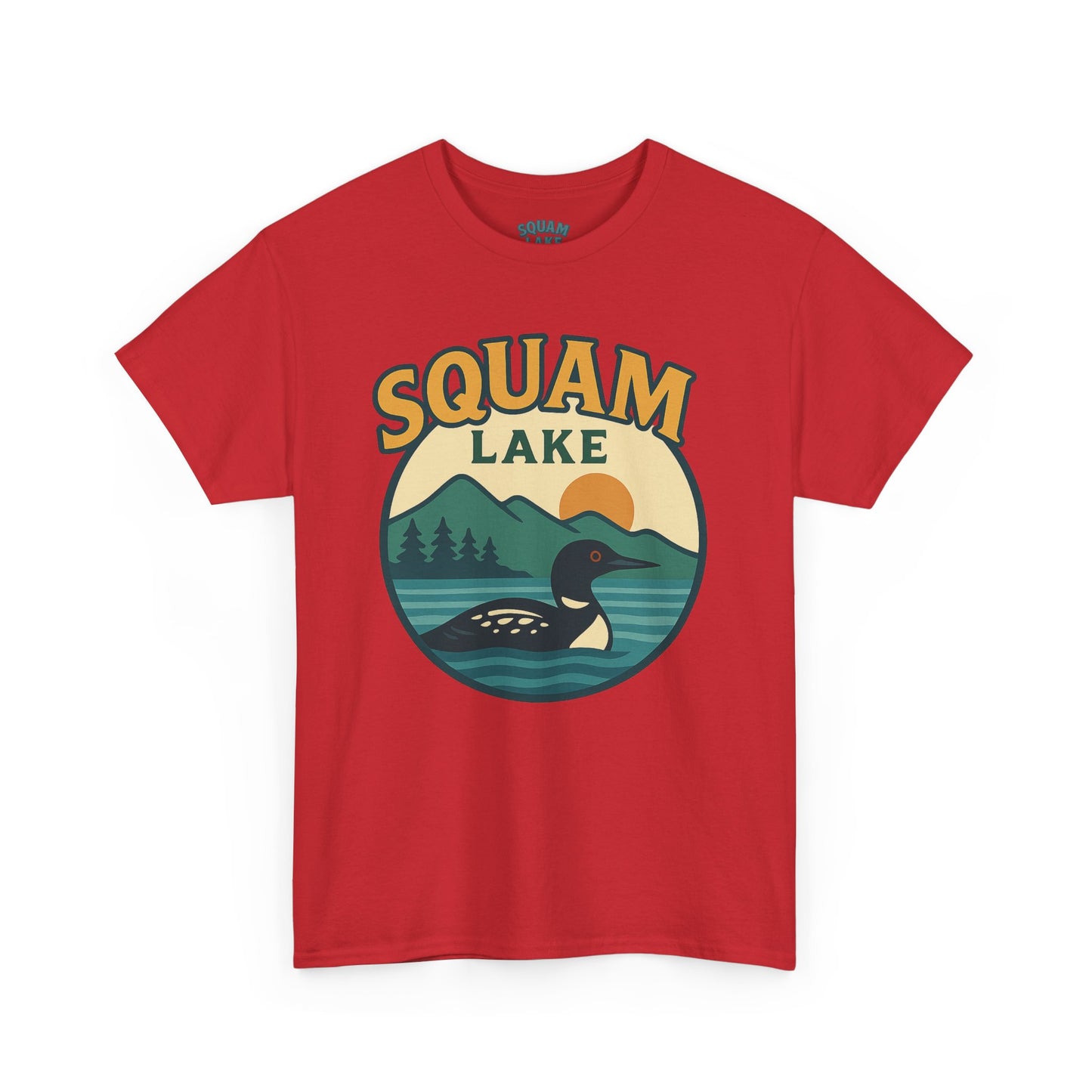Squam Lake Graphic Tee | Unisex Heavy Cotton T-Shirt, Nature Lover Gift, Lake Adventure Shirt, Outdoor Apparel, Vintage Lake Design
