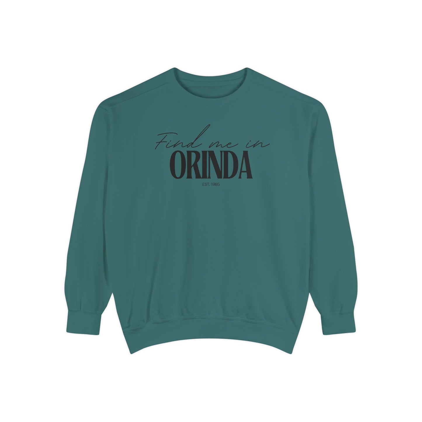 Orinda Cozy Sweatshirt, Unisex Garment-Dyed Crew, Casual Wear, Gift for Friends, Fall Fashion, Lounge Style