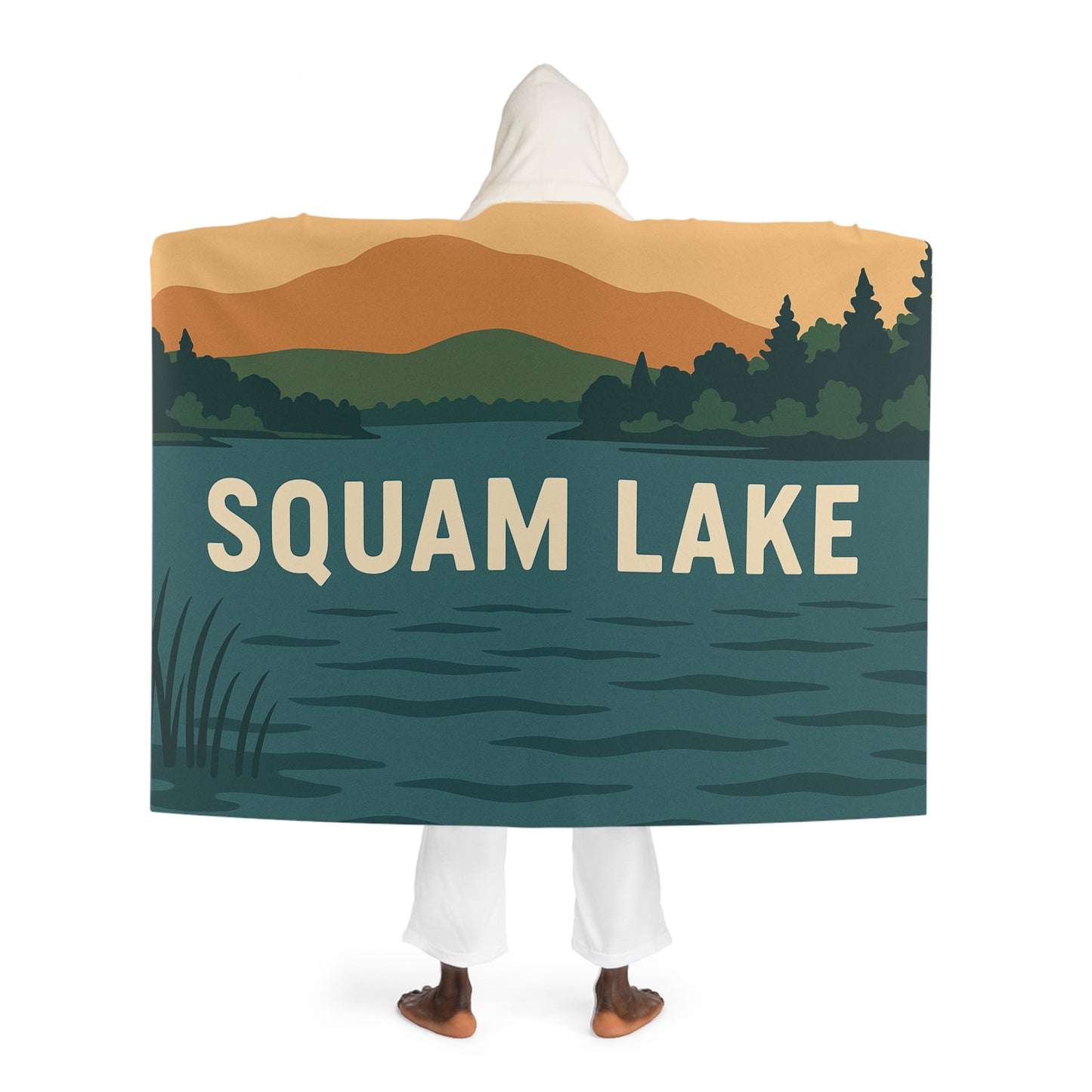 Squam Lake Hooded Sherpa Fleece Blanket