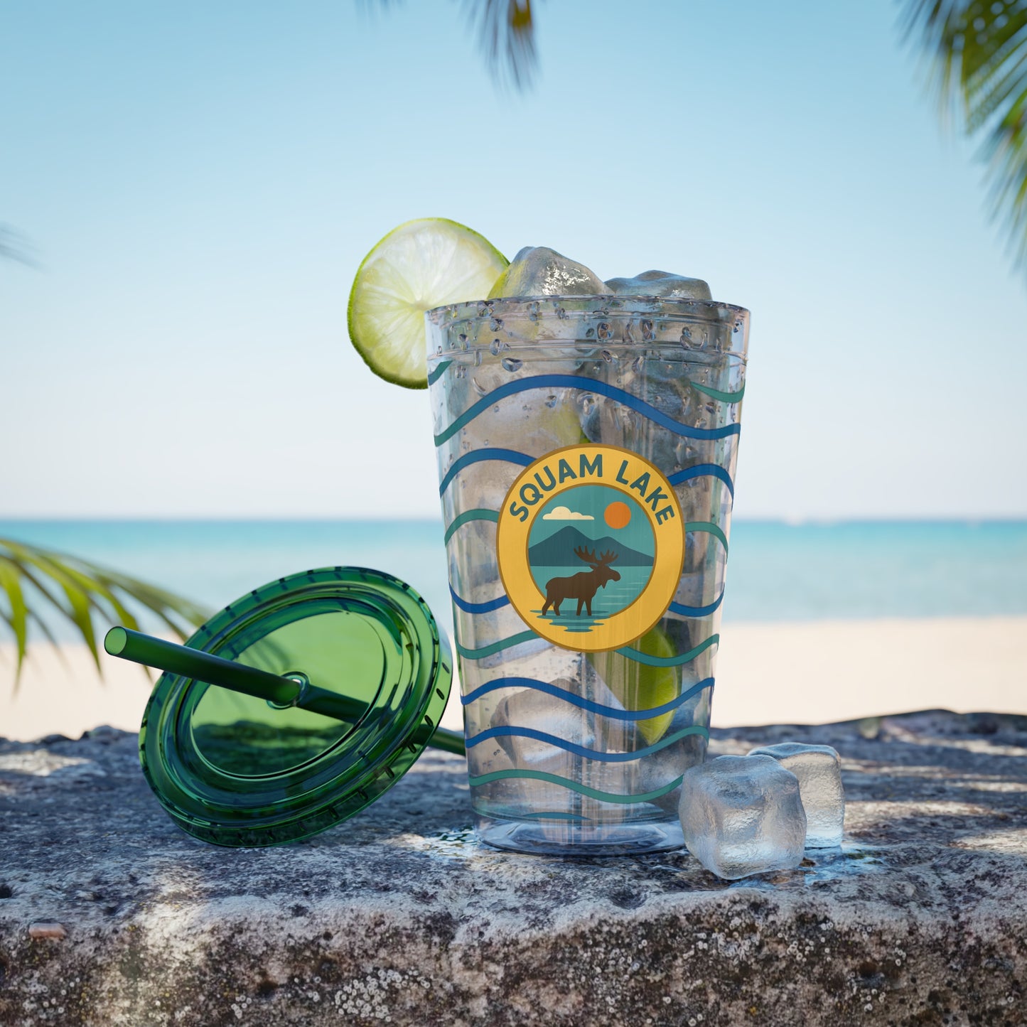 Sunsplash Tumbler, 16oz Clear Drink Cup for Outdoor Adventures, Customizable Travel Mug, Perfect for Summer Fun, Eco-Friendly Beverage [...]