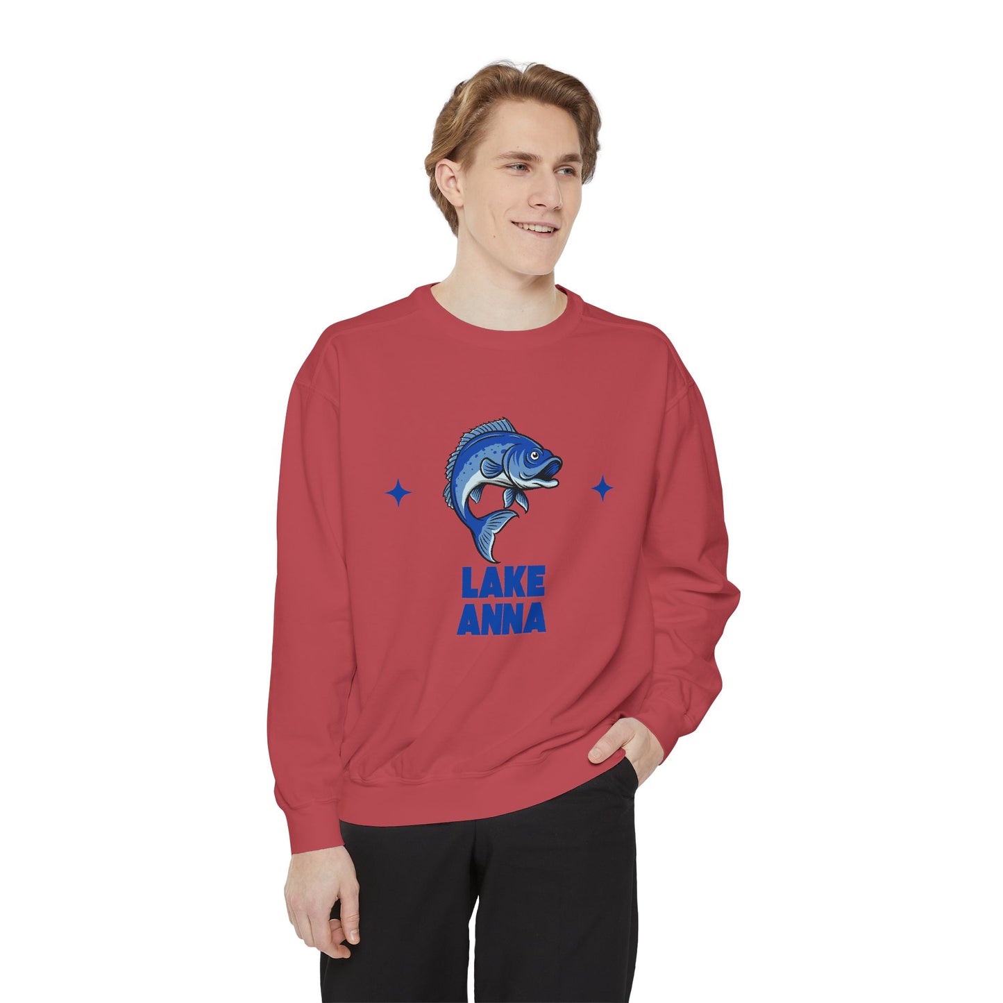 Lake Anna Fish Design Unisex Sweatshirt | Cozy Fishing Apparel, Casual Wear, Gift for Anglers, Lake Day Outfit, Nature Lovers Sweatshirt