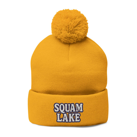 Squam Lake Pom-Pom Knit Cap (Embroidery)